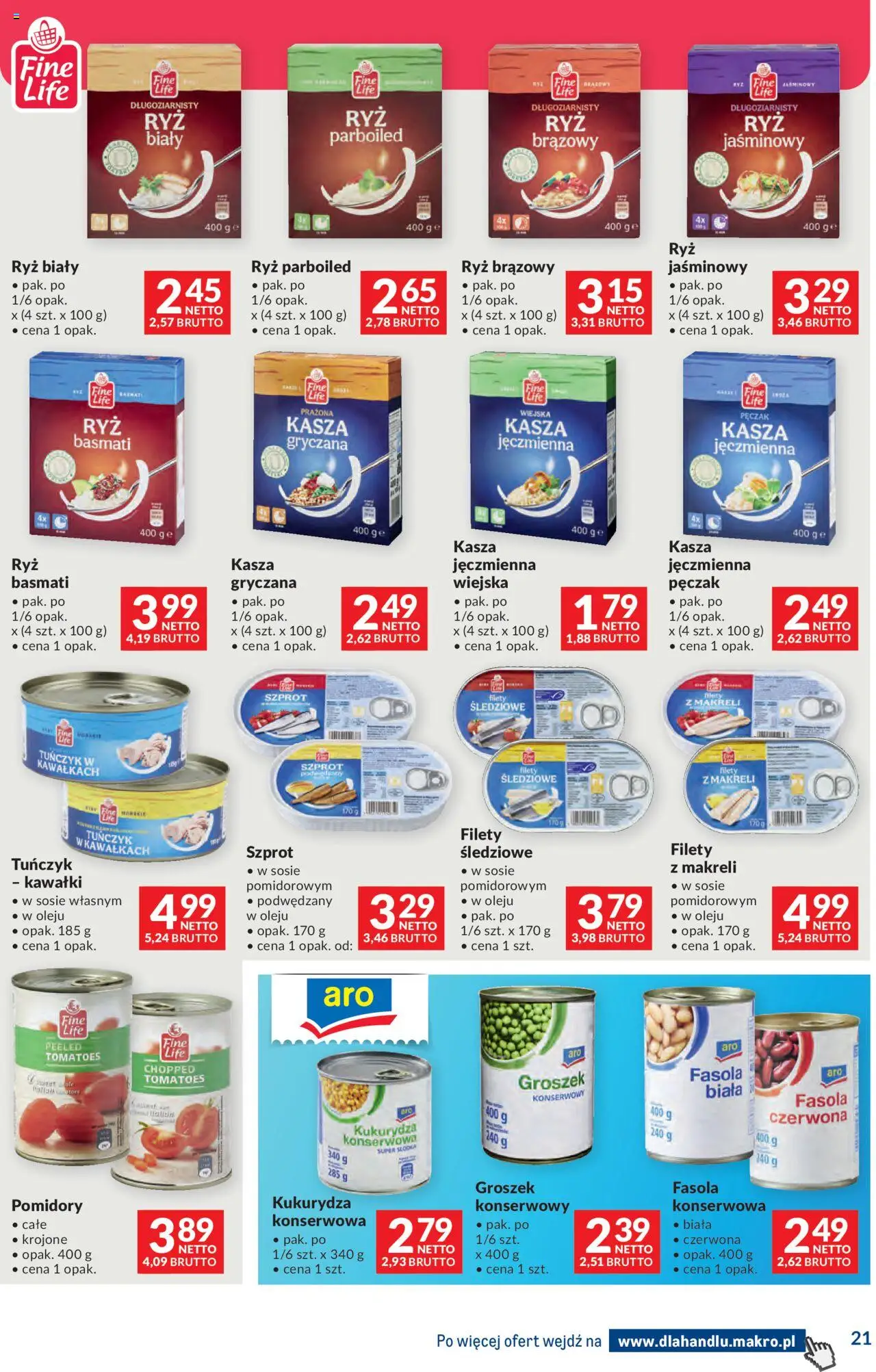 Makro Gazetka - Dystrybucja do sklepów od 14.10.2025 | Strona: 21 | Produkty: Kasza jęczmienna, Kukurydza, Pomidory, Ryż