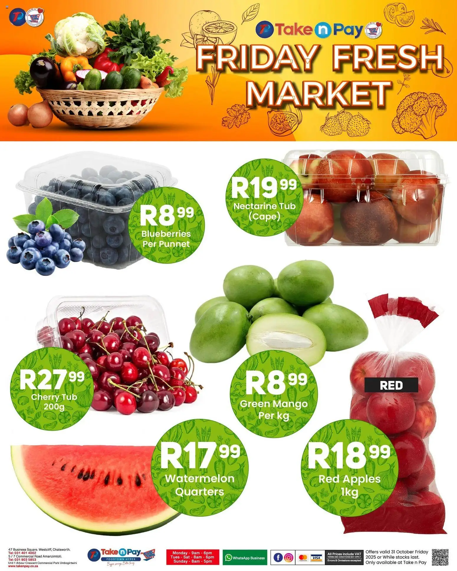 New Take n Pay catalogue – valid from 31.10.2025 | Page: 10 | Products: Blueberries, Apples, Mango