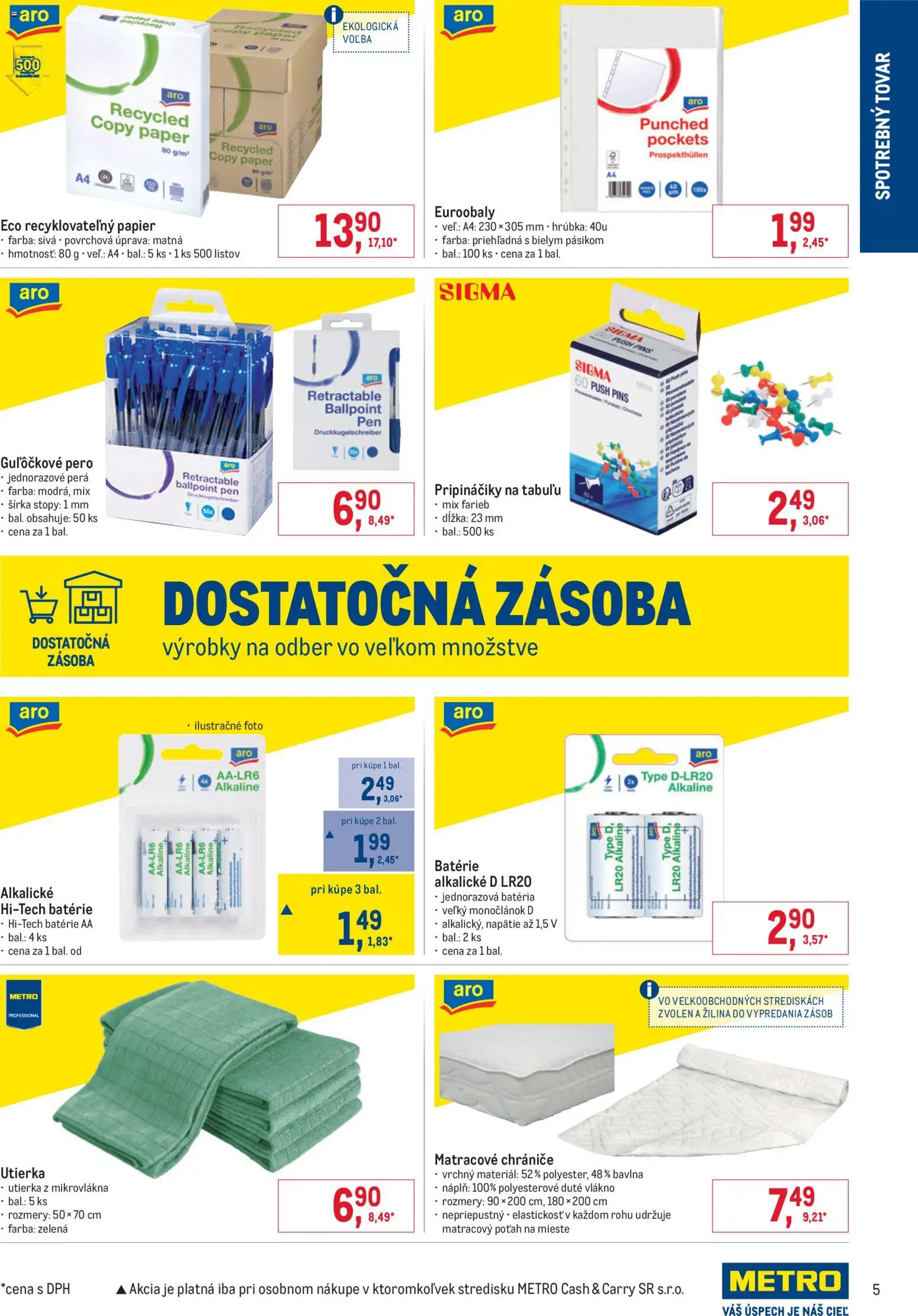 Nové Metro akcie – leták je platný od 28.01.2026 | Strana: 5 | Produkty: Batéria, Pero