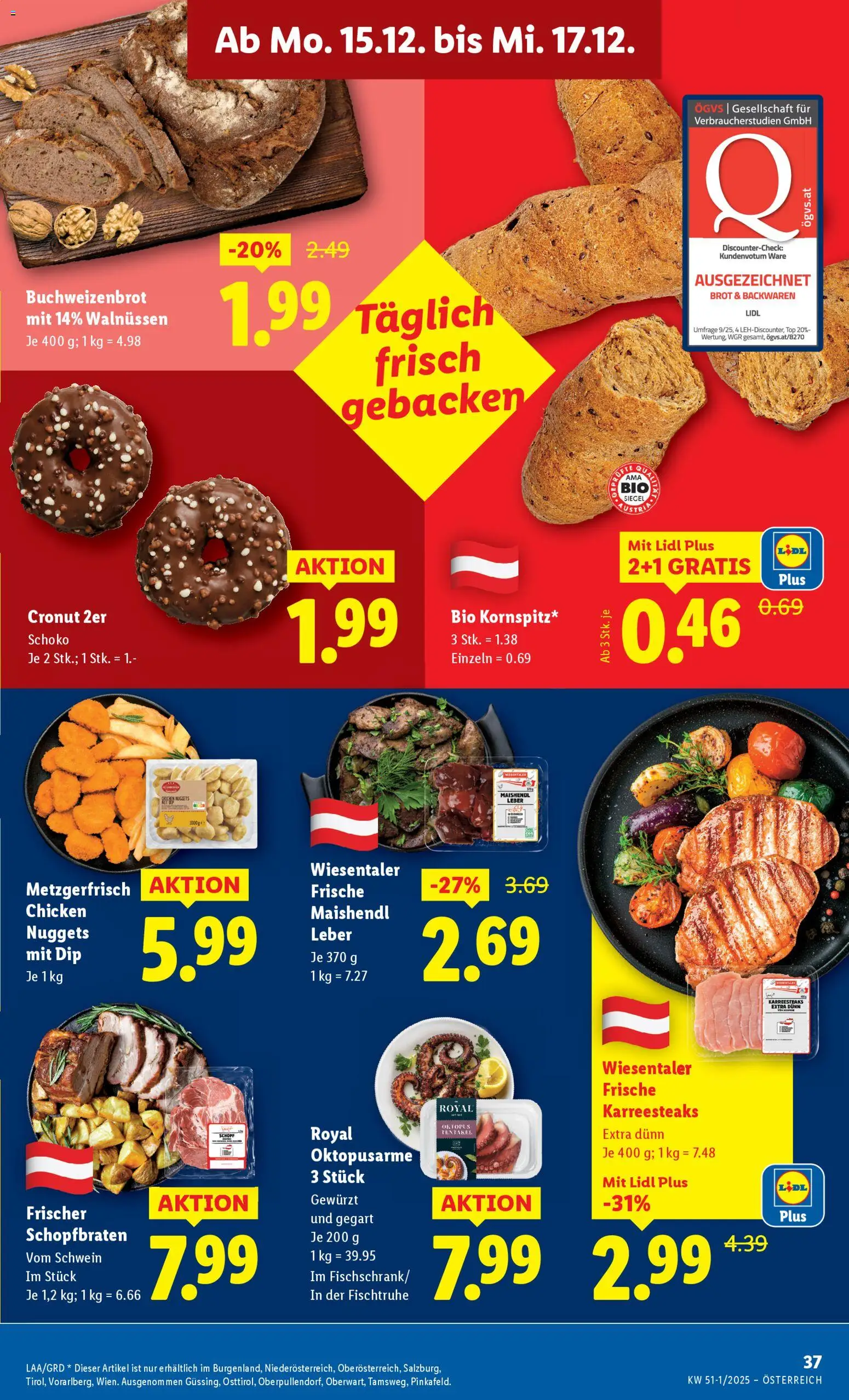 Lidl Flugblatt - Altenmarkt im Pongau, St. Johann im Pongau, Zell am See gültig ab 11.12.2025 | Seite: 41 | Produkte: Brot