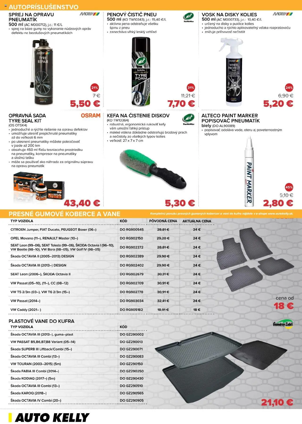 Nové Auto Kelly akcie – leták je platný od 30.09.2025 | Strana: 4 | Produkty: Kompresor, Kefa, Koberce