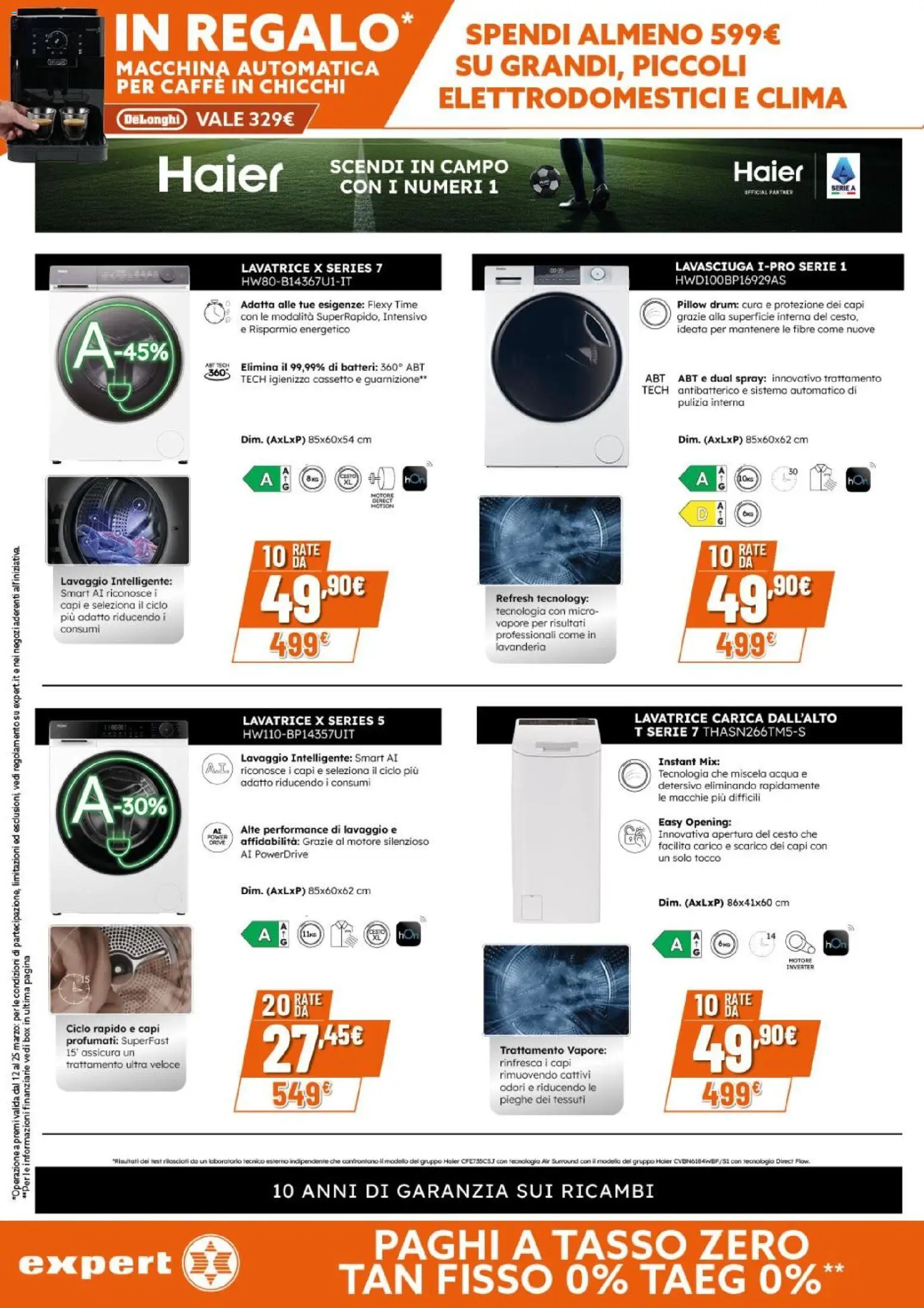 Volantino Expert del 12.03.2026 | Pagina: 4 | Prodotti: Caffè, Lavasciuga, Acqua, Lavatrice