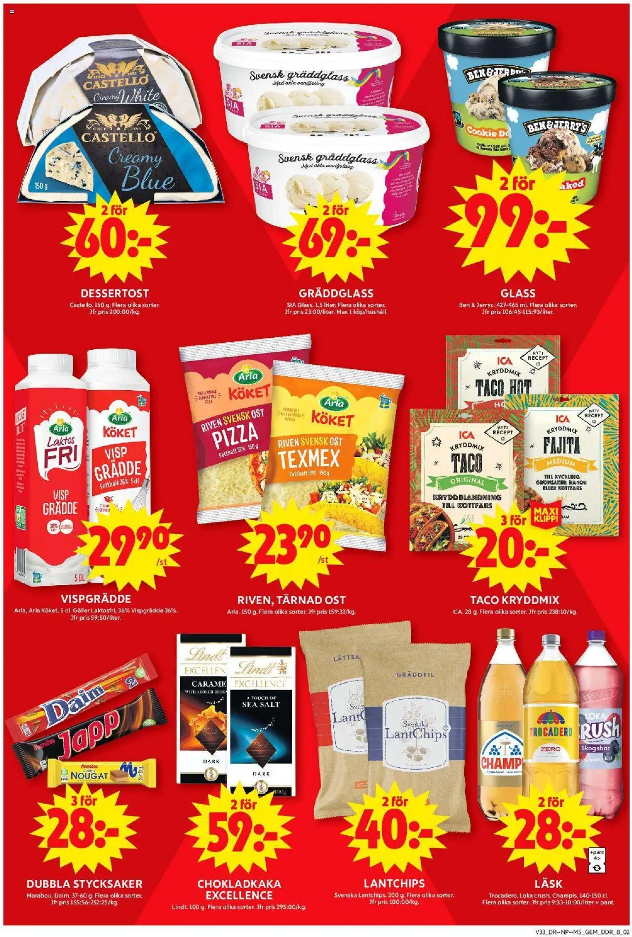 ICA Maxi reklamblad aktuell från 11.08.2025 | Sida: 9 | Produkter: Visp, Salt, Ost, Grädde