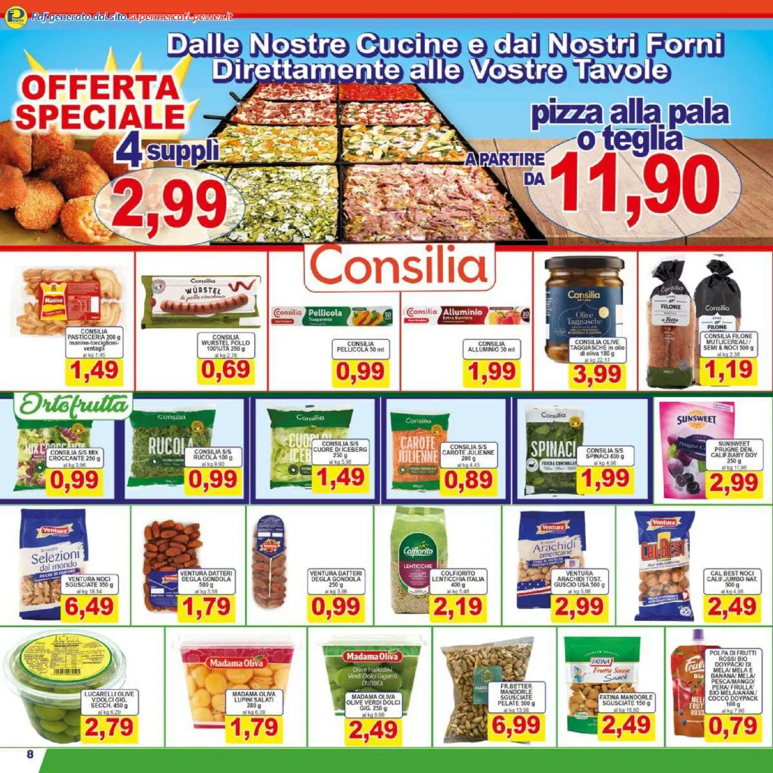 Volantino Pewex del 27.03.2026 | Pagina: 8 | Prodotti: Olive, Noci, Pellicola, Alluminio