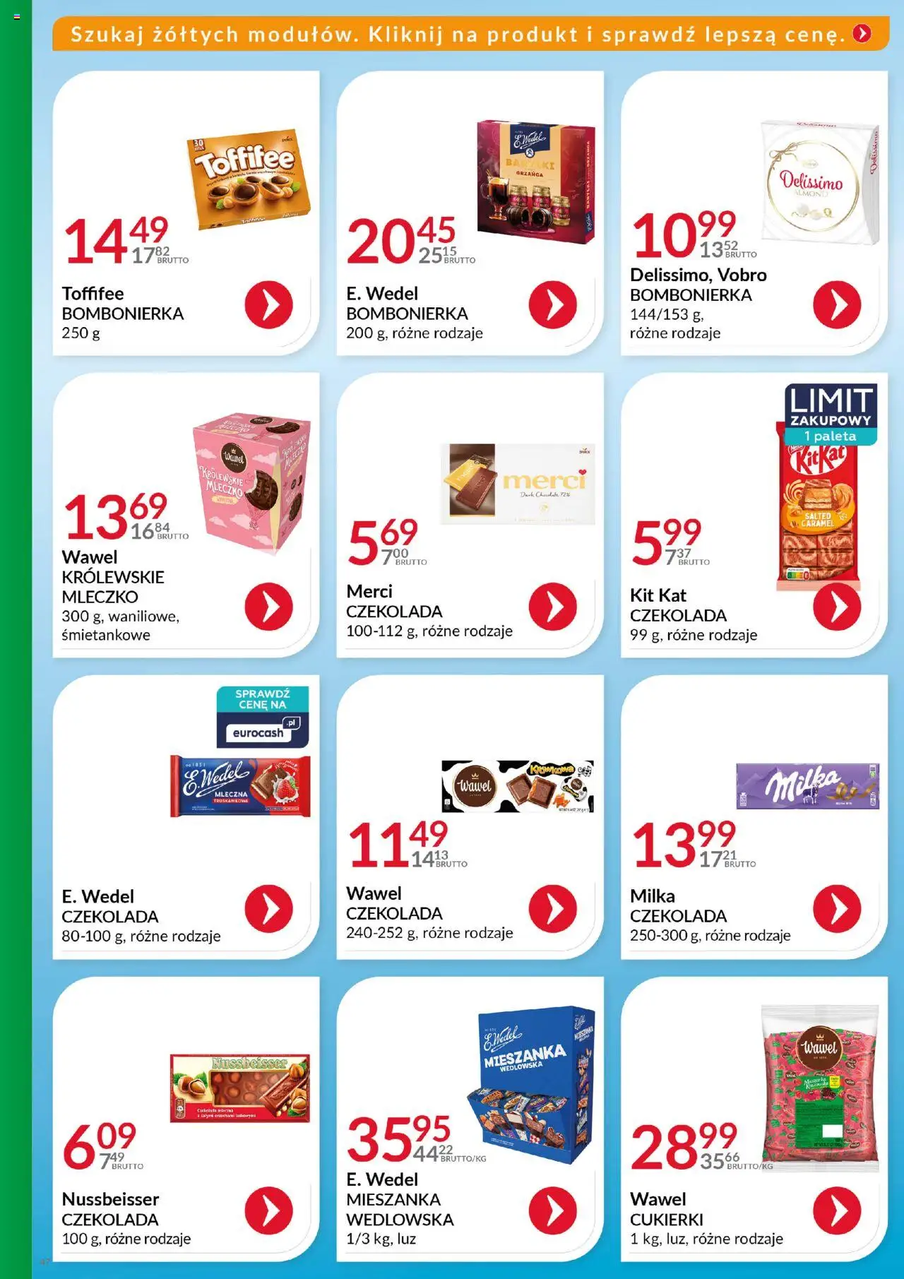 Eurocash Gazetka - Katalog Artykułów Spożywczych od 19.10.2025 | Strona: 47 | Produkty: Toffifee, Milka, Królewskie Mleczko, Czekolada