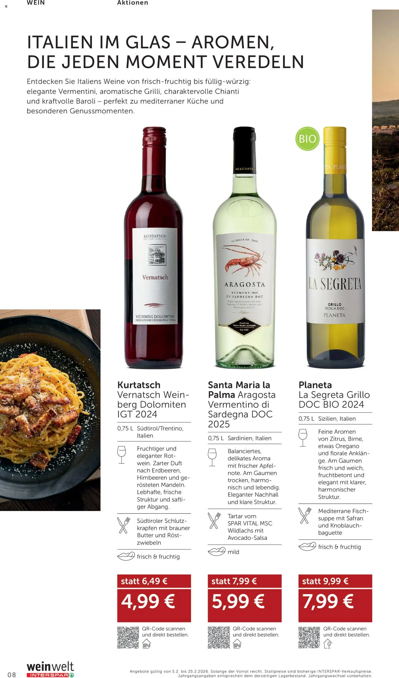Interspar Wein Welt gültig ab 05.02.2026 | Seite: 8 | Produkte: Zwiebeln, Knoblauch, Jääkaappipakastin, Duft