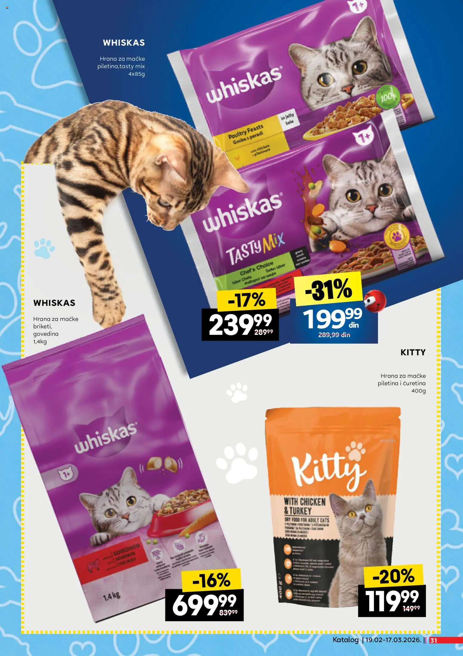 Idea katalog - važi od 19.02.2026 | Strana: 31 | Proizvode: Govedina, Hrana za mačke, Piletina, Whiskas