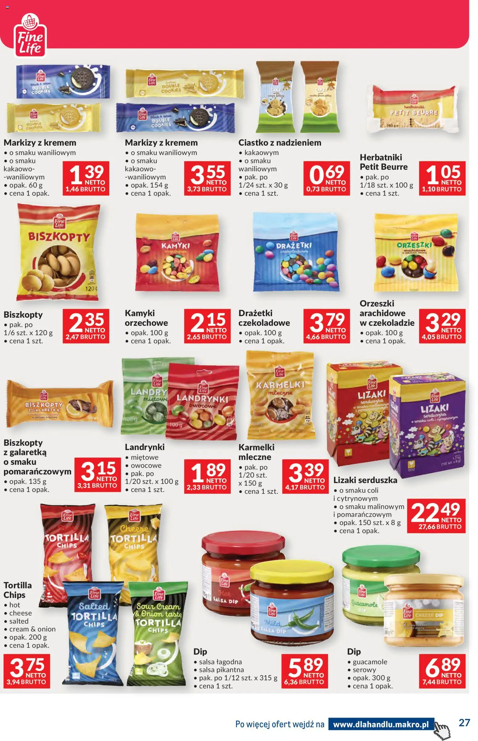 Makro gazetka - Dystrybucja do sklepów od 28.04.2026 | Strona: 27 | Produkty: Galaretka, Tortilla, Herbatniki, Lizaki