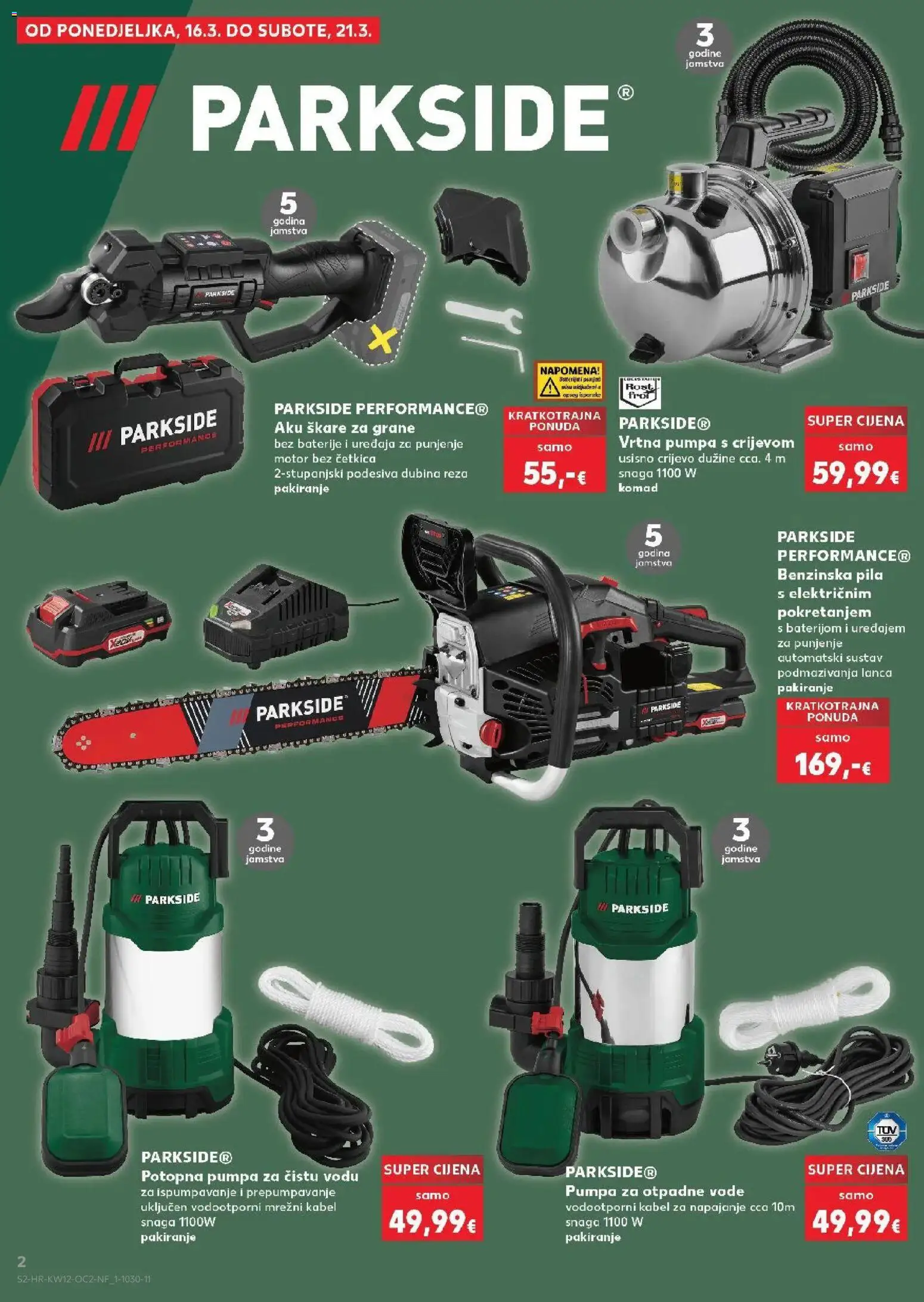 Kaufland katalog | vrijedi od 17.03.2026 | Stranica: 2 | Proizvodi: Škare, Potopna pumpa, Kabel, Parkside