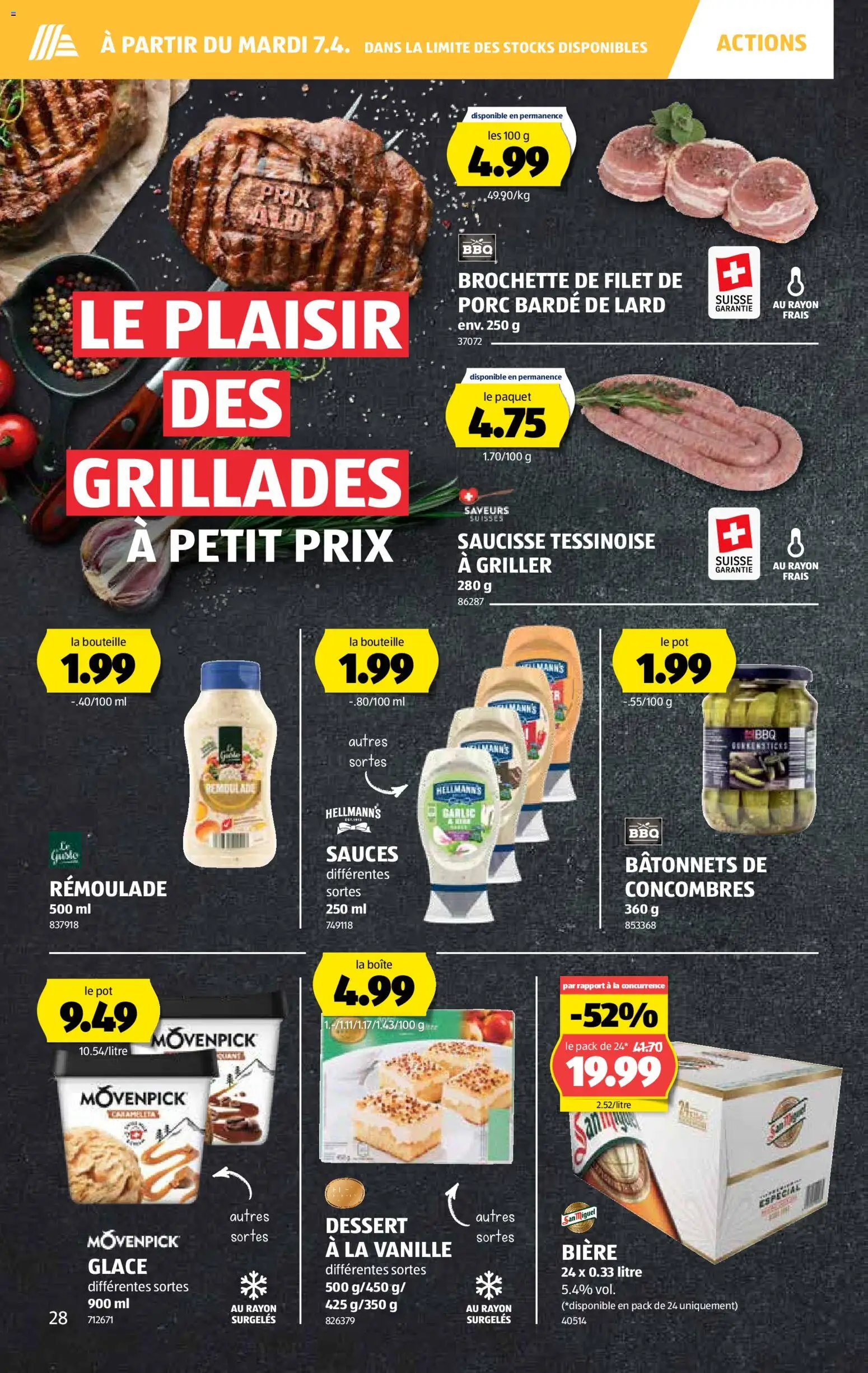 Aldi aktionen FR – gültig ab 02.04.2026 | Seite: 29 | Produkte: Glace, Griller