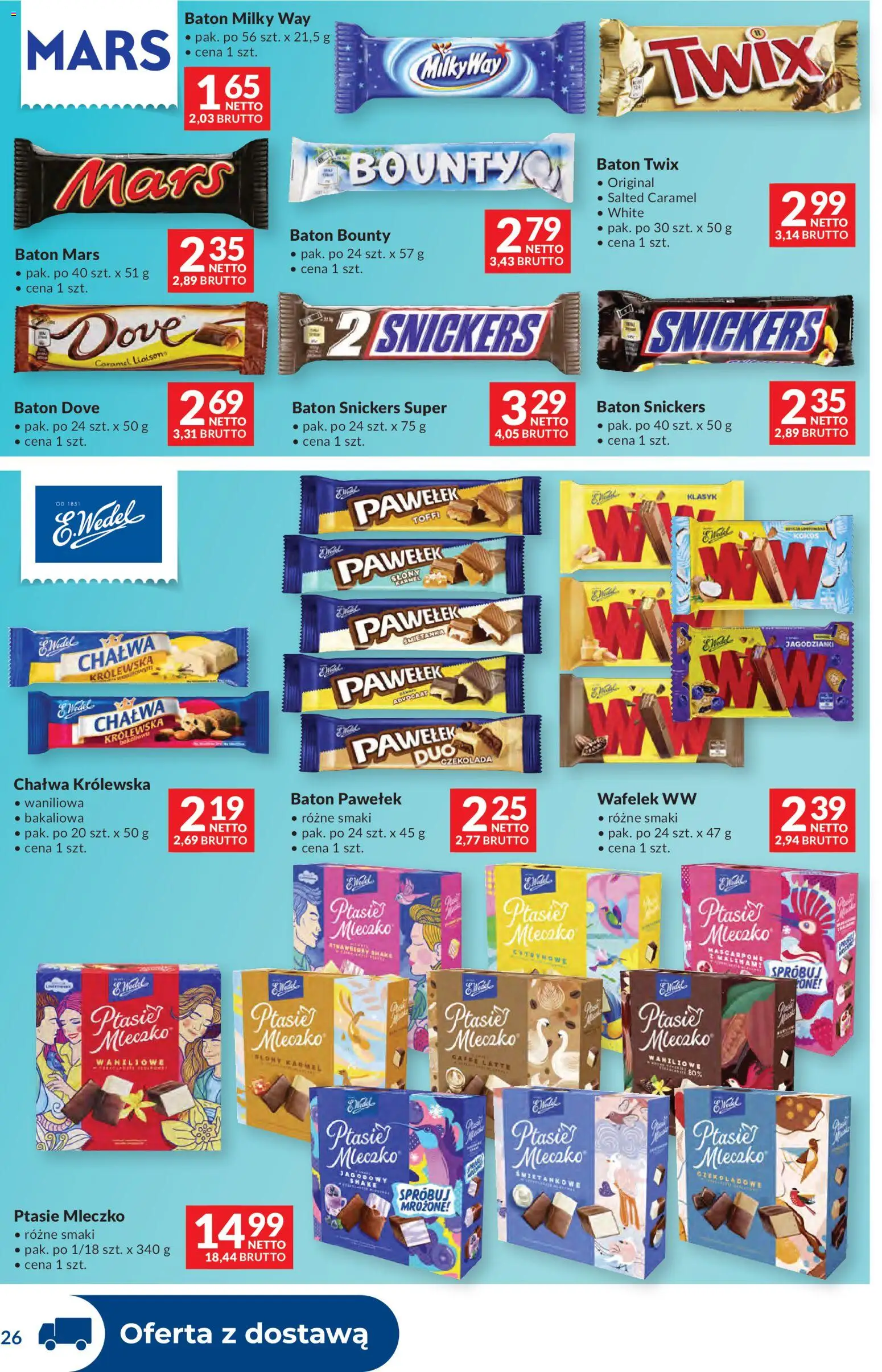 Makro Gazetka - Dystrybucja do sklepów od 03.03.2026 | Strona: 26 | Produkty: Mascarpone, Baton, Ptasie mleczko, Czekolada