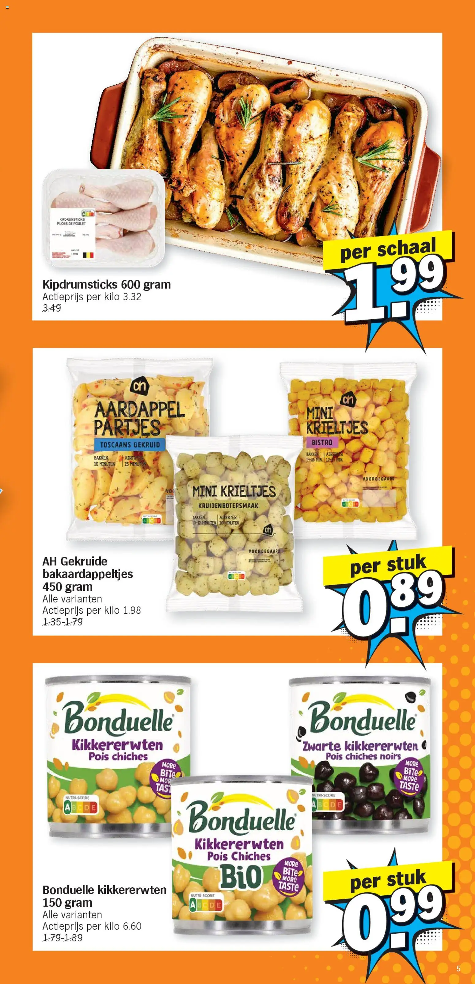 {H1} | Pagina: 5 | Producten: Krieltjes, Kikkererwten, Aardappel, Schaal