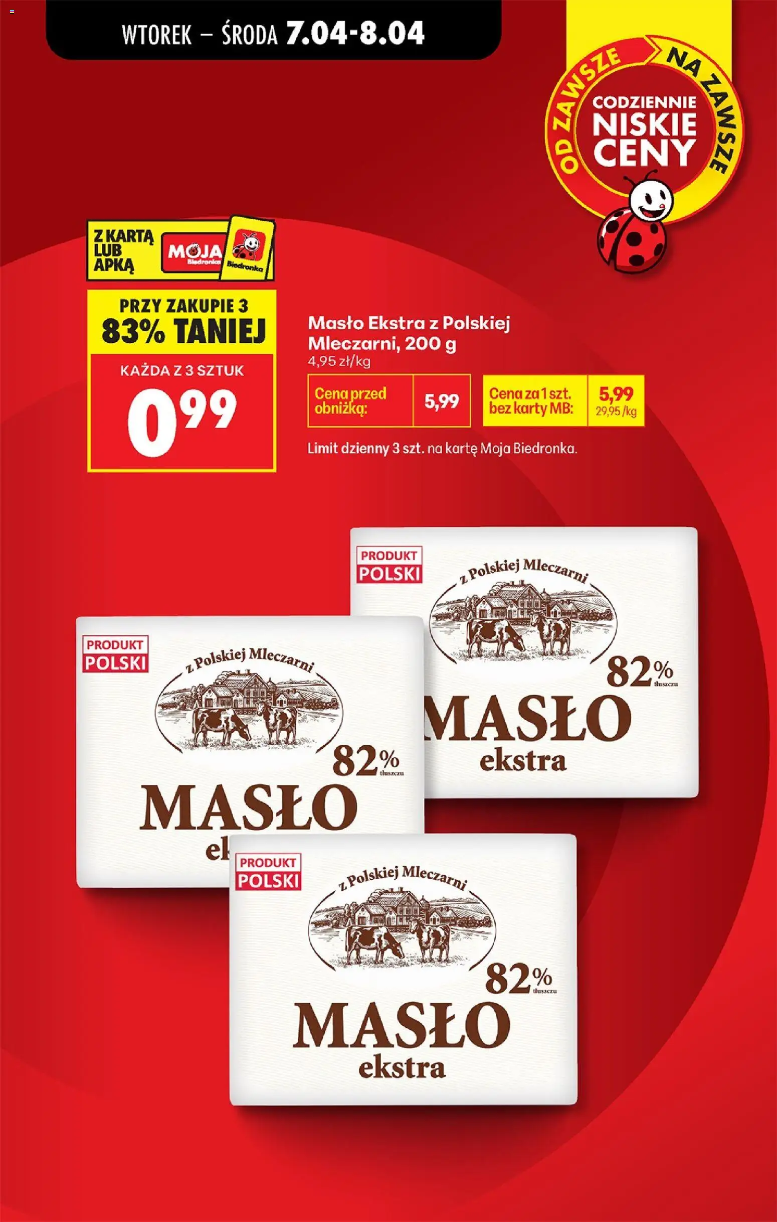 Biedronka gazetka od wtorku od 07.04.2026 | Strona: 3 | Produkty: Karta, Masło