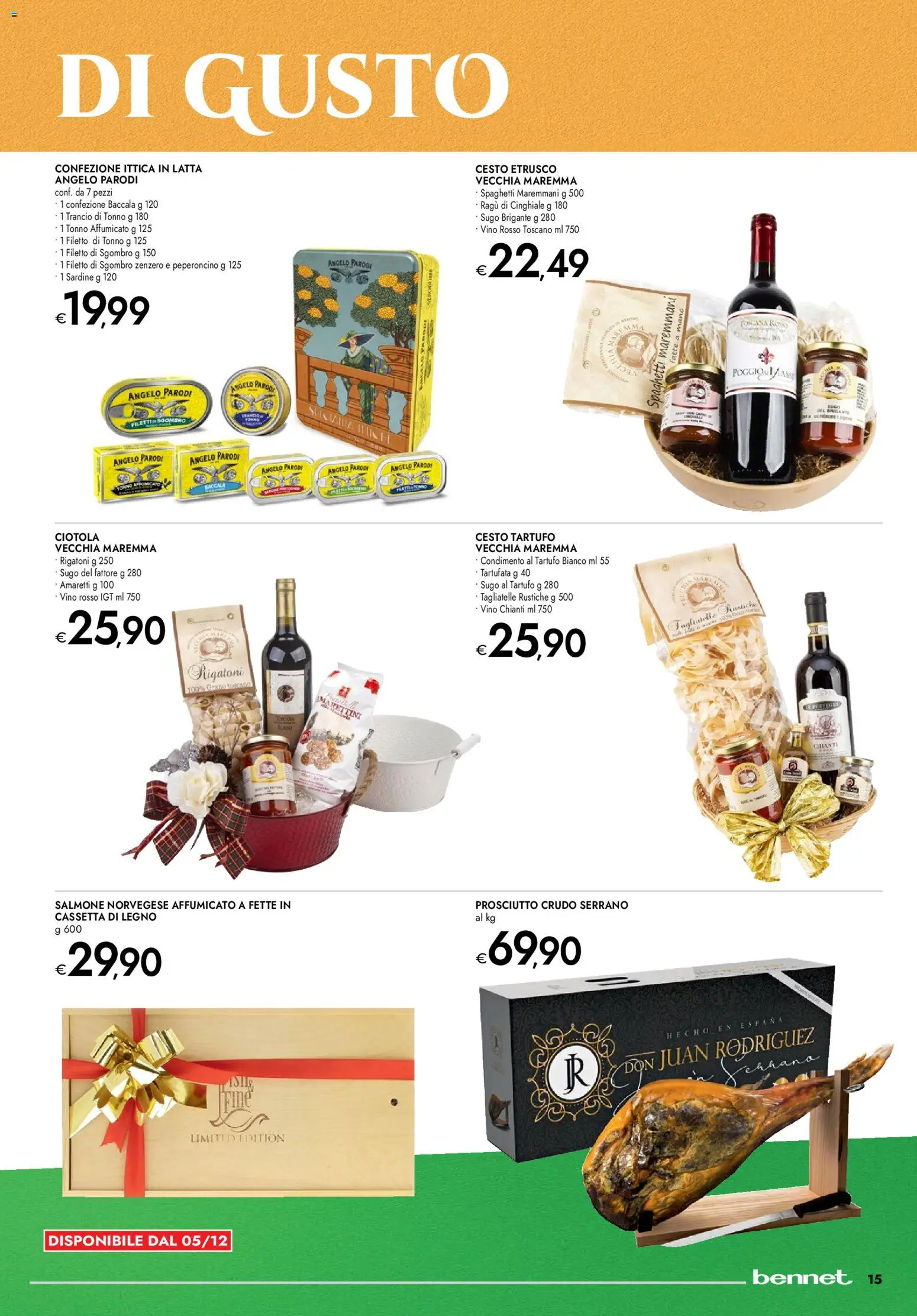 Volantino bennet del 20.11.2025 | Pagina: 15 | Prodotti: Prosciutto, Vino, Ragú, Sugo