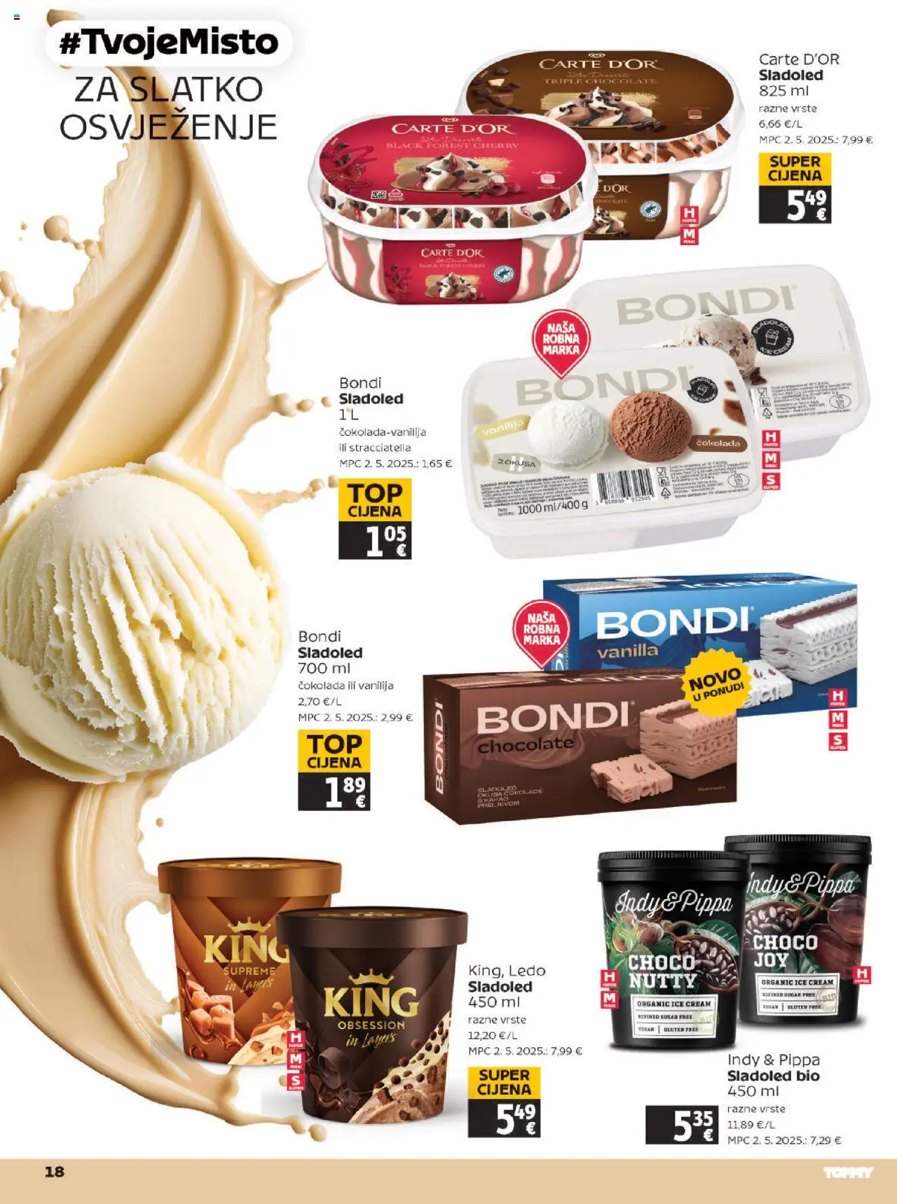 Tommy katalog | vrijedi od 03.07.2025 | Stranica: 18 | Proizvodi: Čokolada, Ledo, Sladoled