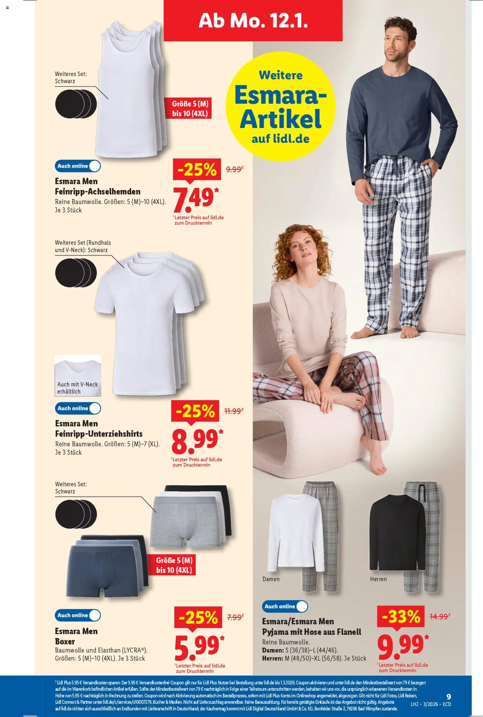 Lidl - Prospekt – gültig ab 12.01.2026 | Seite: 7 | Produkte: Bad, Hose, Pyjama, Boxer