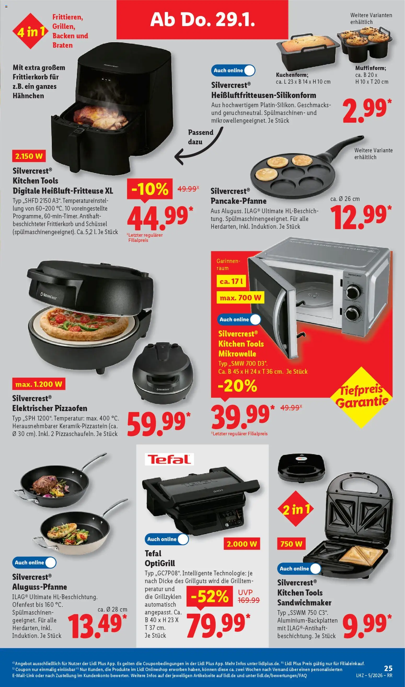 Lidl Prospekt Bestwig – gültig ab 26.01.2026 | Seite: 47 | Produkte: Mikrowelle, Hahnchen, Sandwichmaker, Heißluftfritteuse