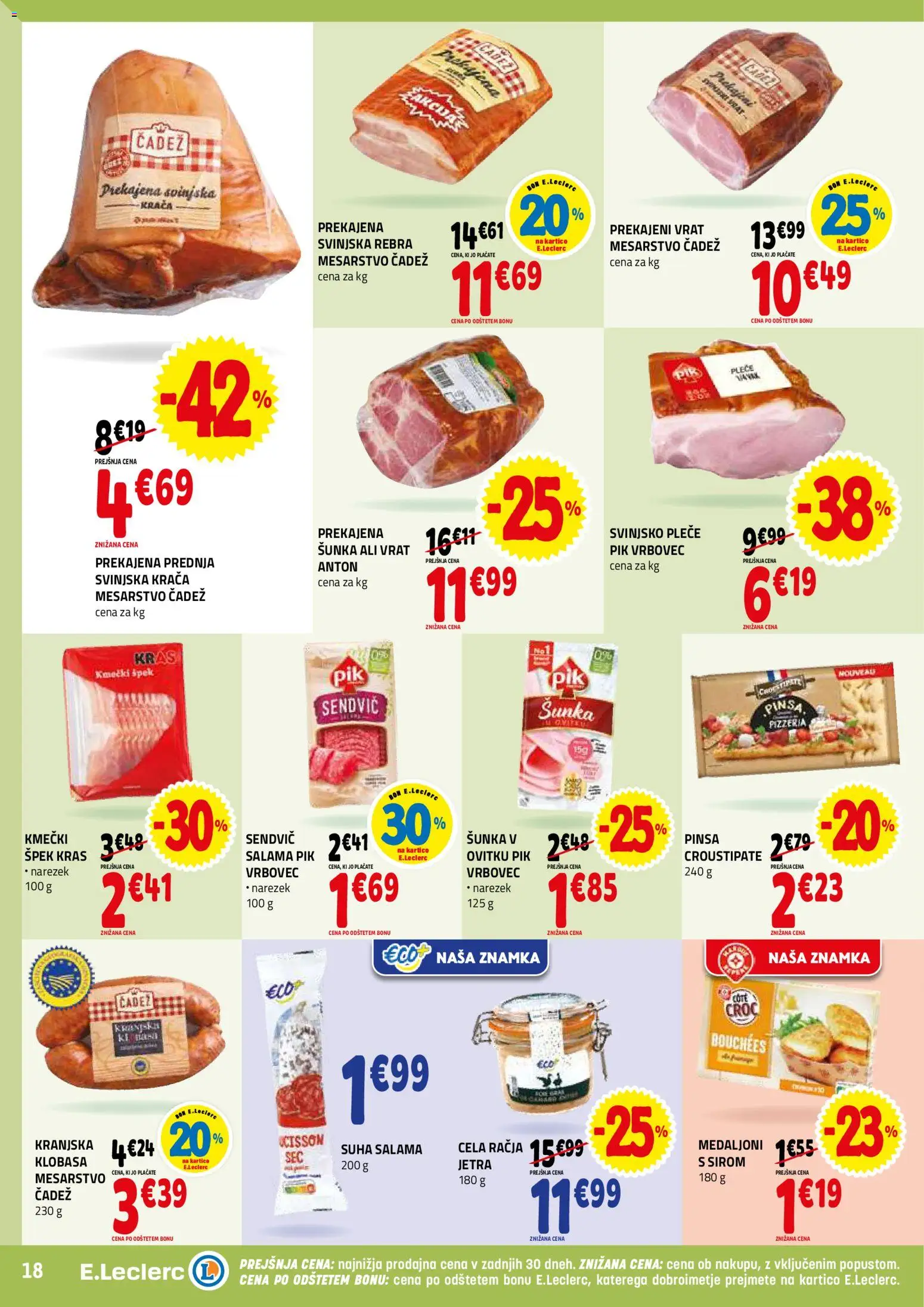 Novi E.leclerc katalog ponudbe – veljaven od 04.02.2026 | Stran: 18 | Izdelki: Narezek, Salama, Sunka