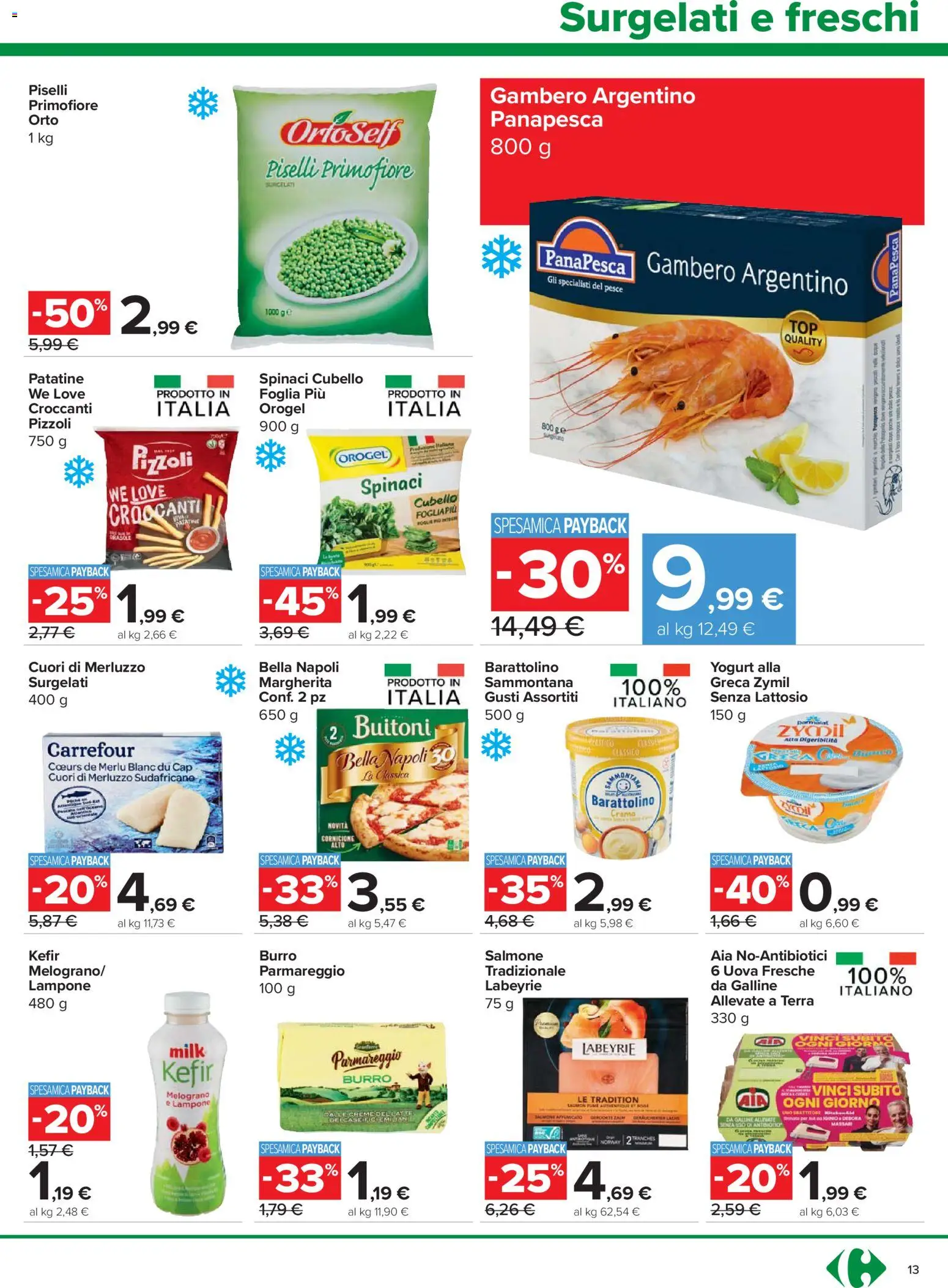 Volantino Carrefour del 24.03.2026 | Pagina: 13 | Prodotti: Yogurt, Uova, Piselli, Terra