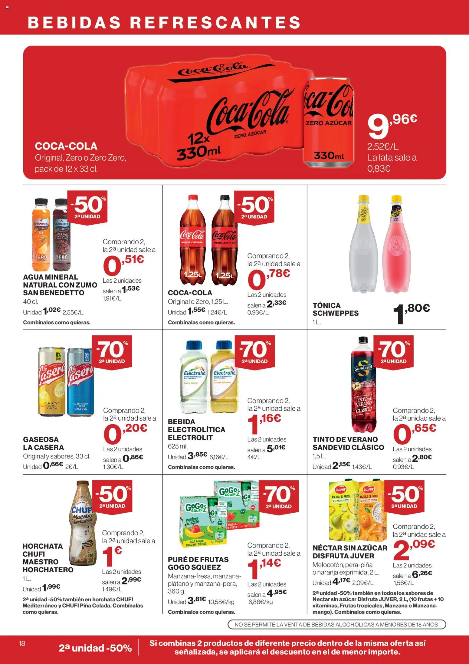 Supercor Península y Baleares │ válido desde el 23.04.2026 | Página: 18 | Productos: Piña, Manzana, Agua mineral, Gaseosa