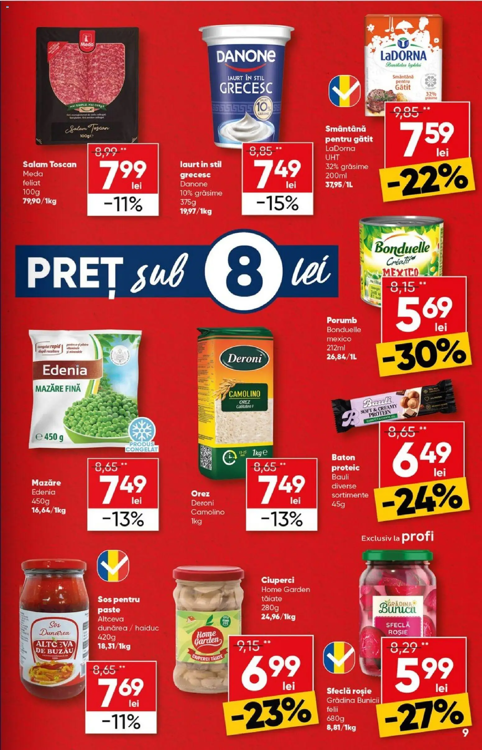 Noul catalog Profi – valabil de la 29.10.2025 | Pagină: 9 | Produse: Salam, Orez, Smântână, Sfeclă