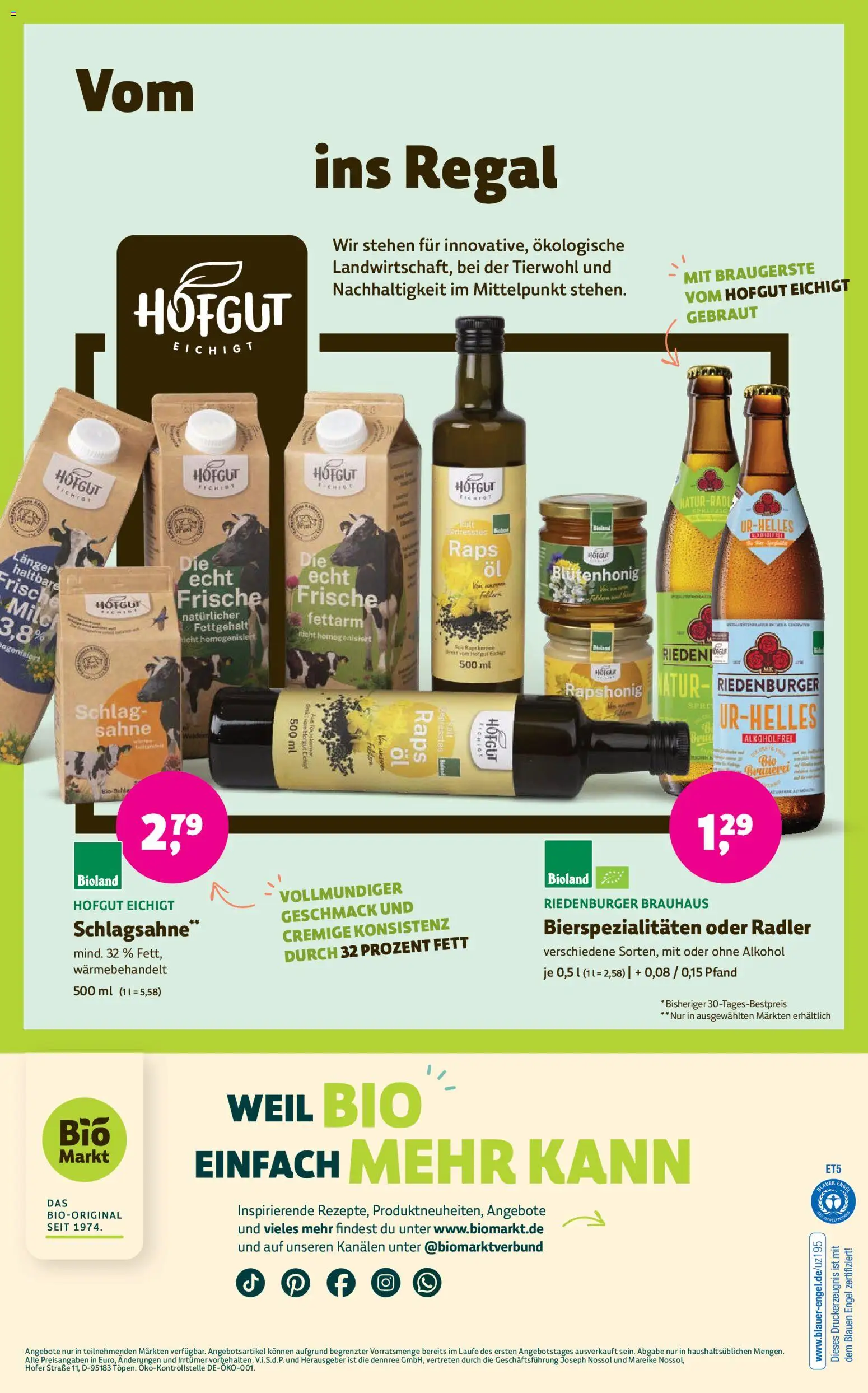 BioMarkt Prospekt – gültig ab 14.01.2026 | Seite: 14 | Produkte: Schlagsahne, Regal, Radler, Sahne