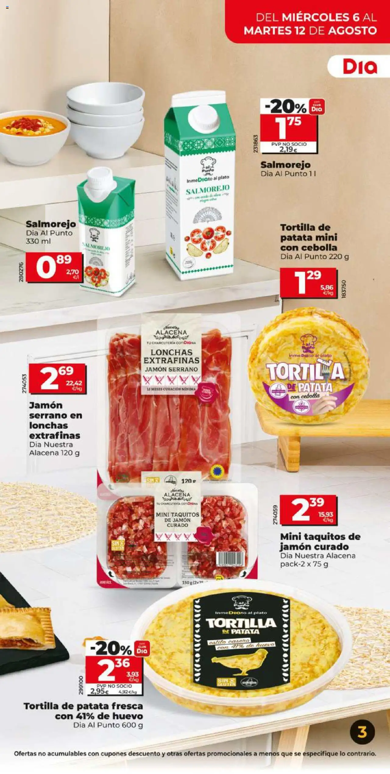Dia - folleto Market │ válido desde el 06.08.2025 | Página: 3 | Productos: Jamón serrano, Jamón, Παγωμένο τσάι