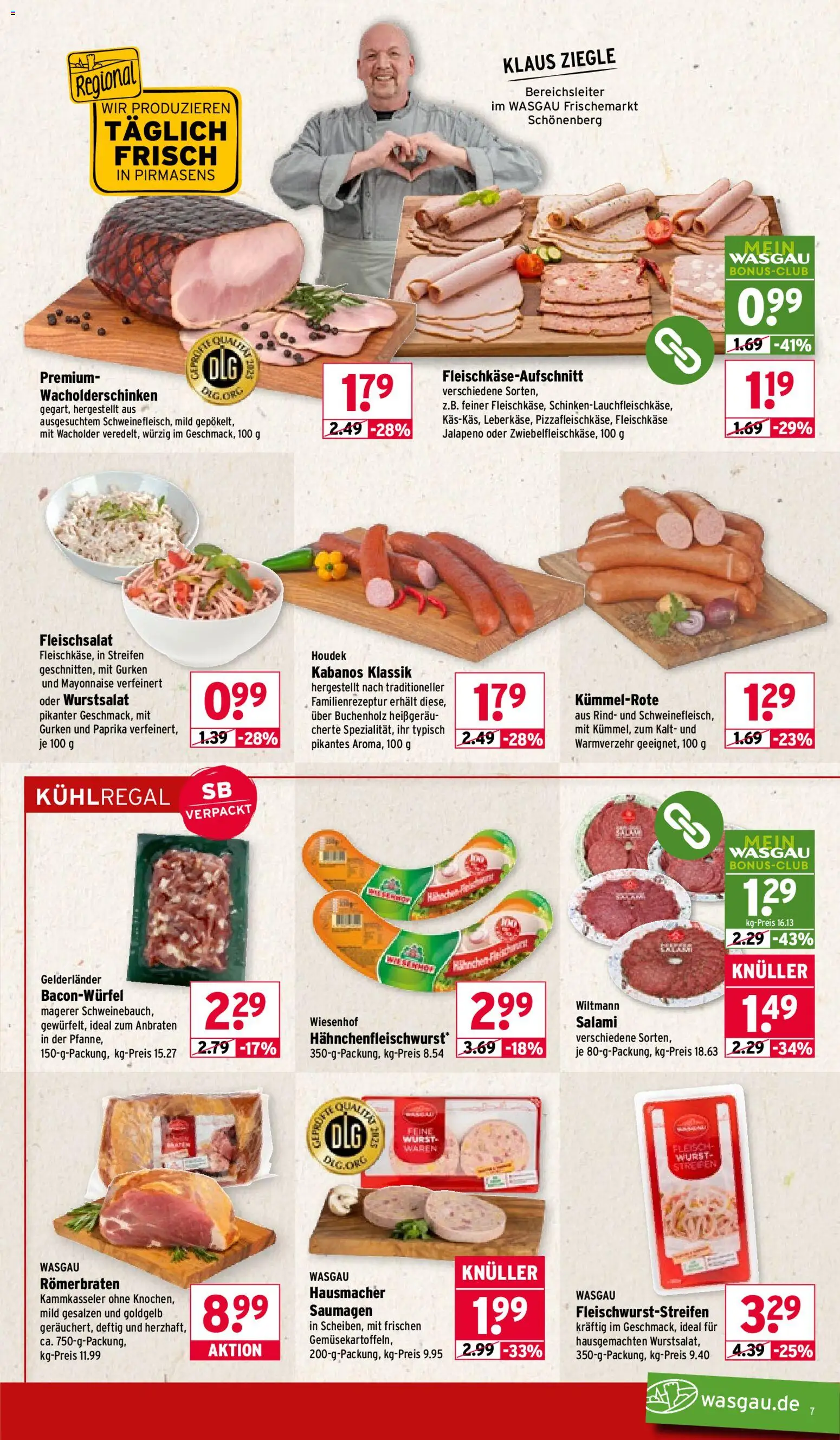 Wasgau Prospekt 	 – gültig ab 02.02.2026 | Seite: 7 | Produkte: Mayonnaise, Wurst, Salami, Fleisch