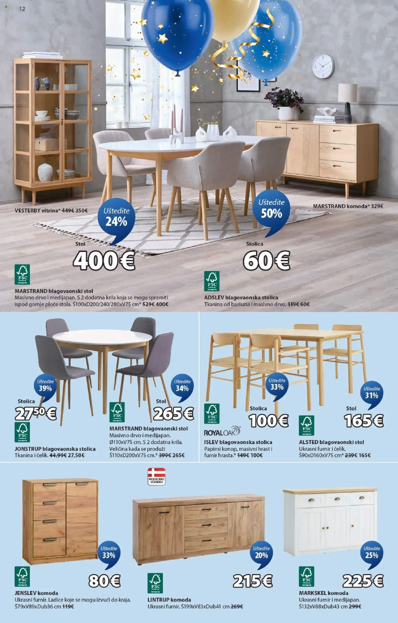 JYSK katalog | vrijedi od 22.10.2025 | Stranica: 12 | Proizvodi: Komoda, Stol, Stolica, Blagovaonska stolica