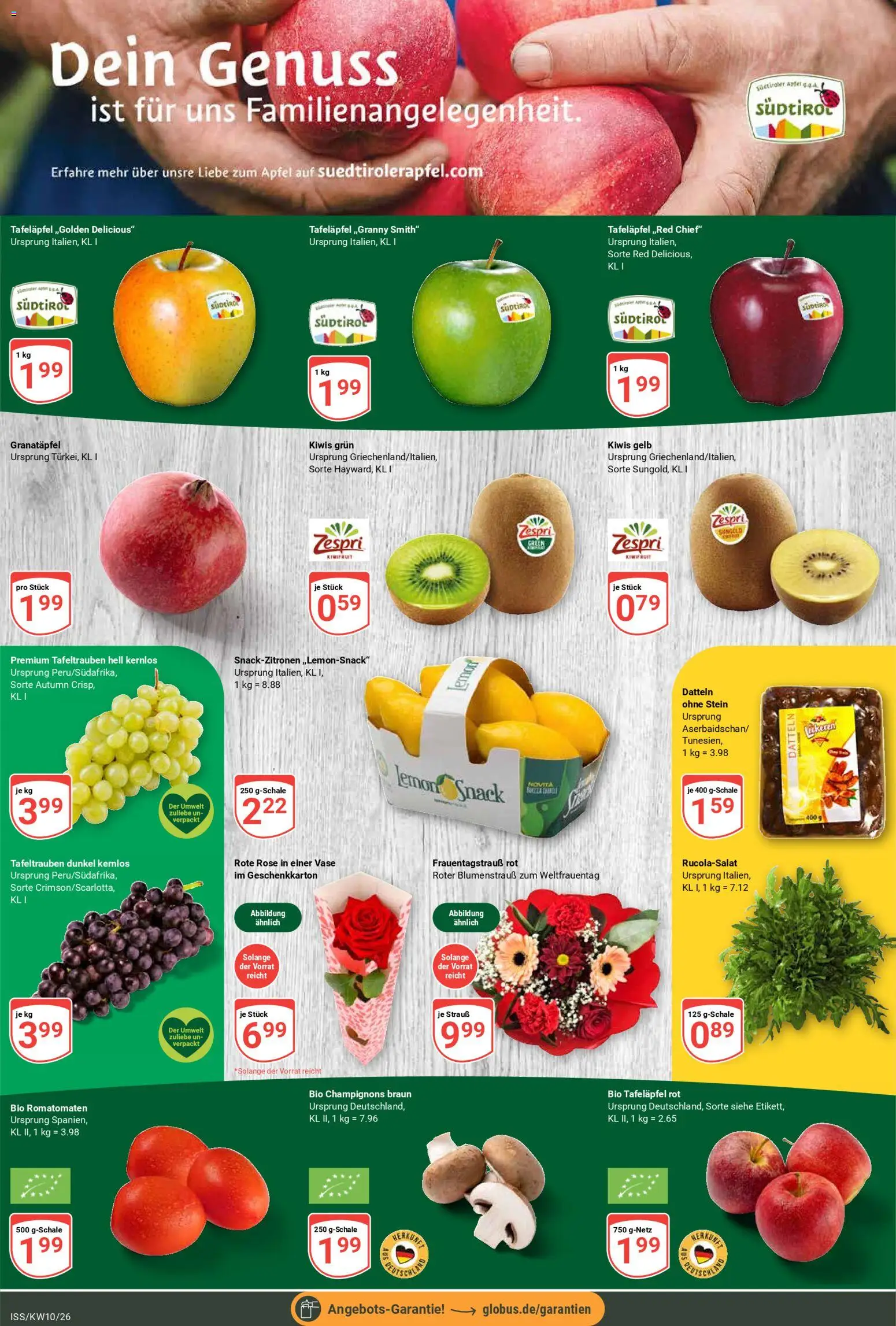 Globus Prospekt – gültig ab 02.03.2026 | Seite: 7 | Produkte: Granatapfel, Vase, Äpfel, Champignons