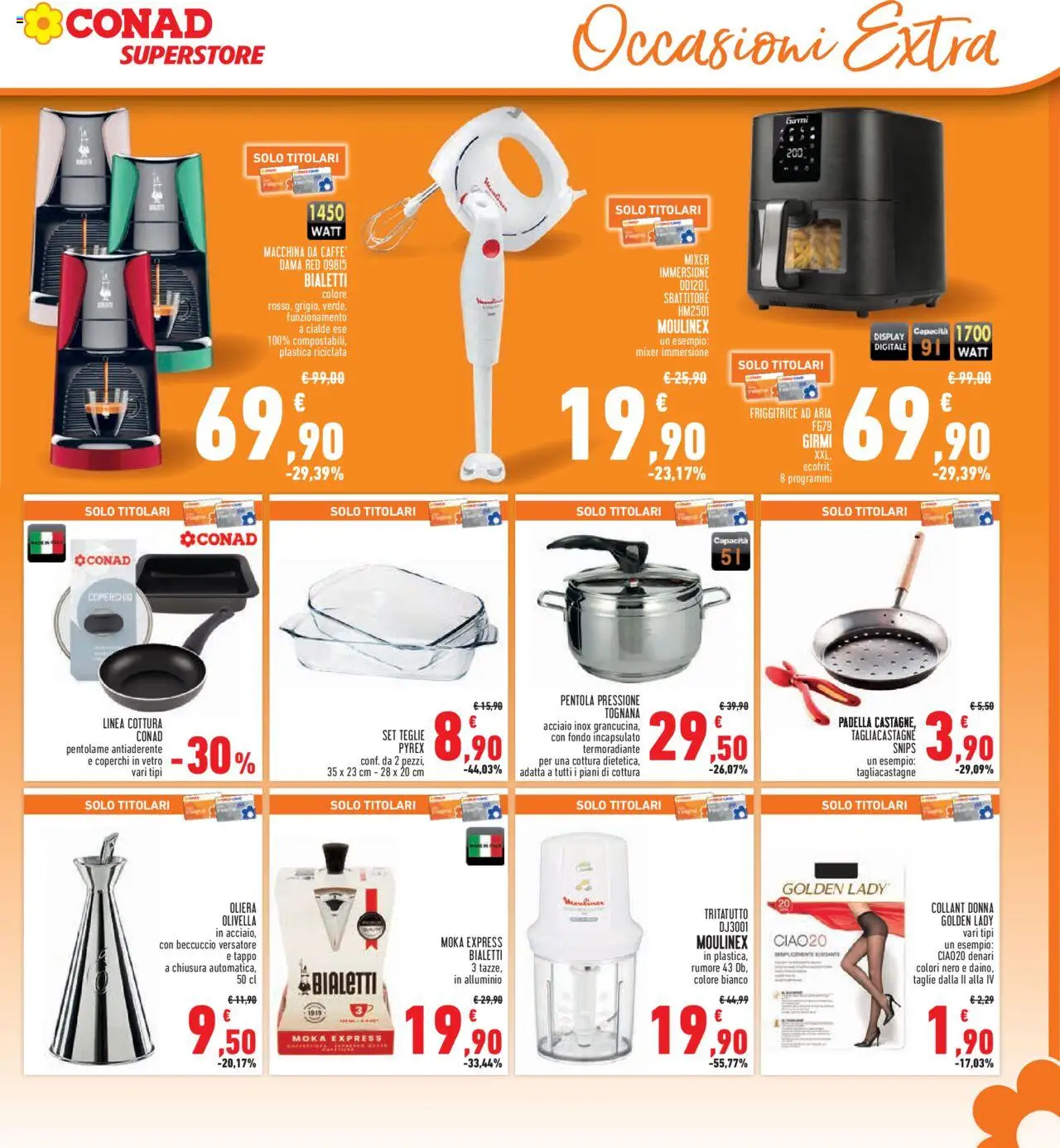 Volantino Conad del 23.10.2025 | Pagina: 31 | Prodotti: Friggitrice ad aria, Collant, Padella, Mixer