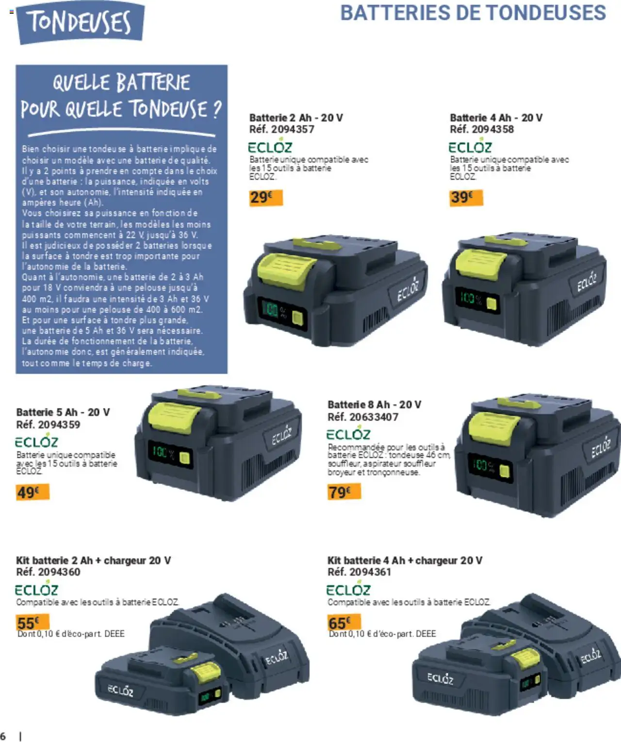 {H1} | Page: 6 | Produits: Aspirateur, Broyeur, Tondeuse, Batterie
