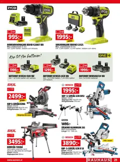 Bauhaus erbjudanden - Förhandsvisning av reklamblad från butik Bauhaus aktuell från 01.04.2026 | Sida: 21 | Produkter: Batterier, Skruvdragare, Laddare