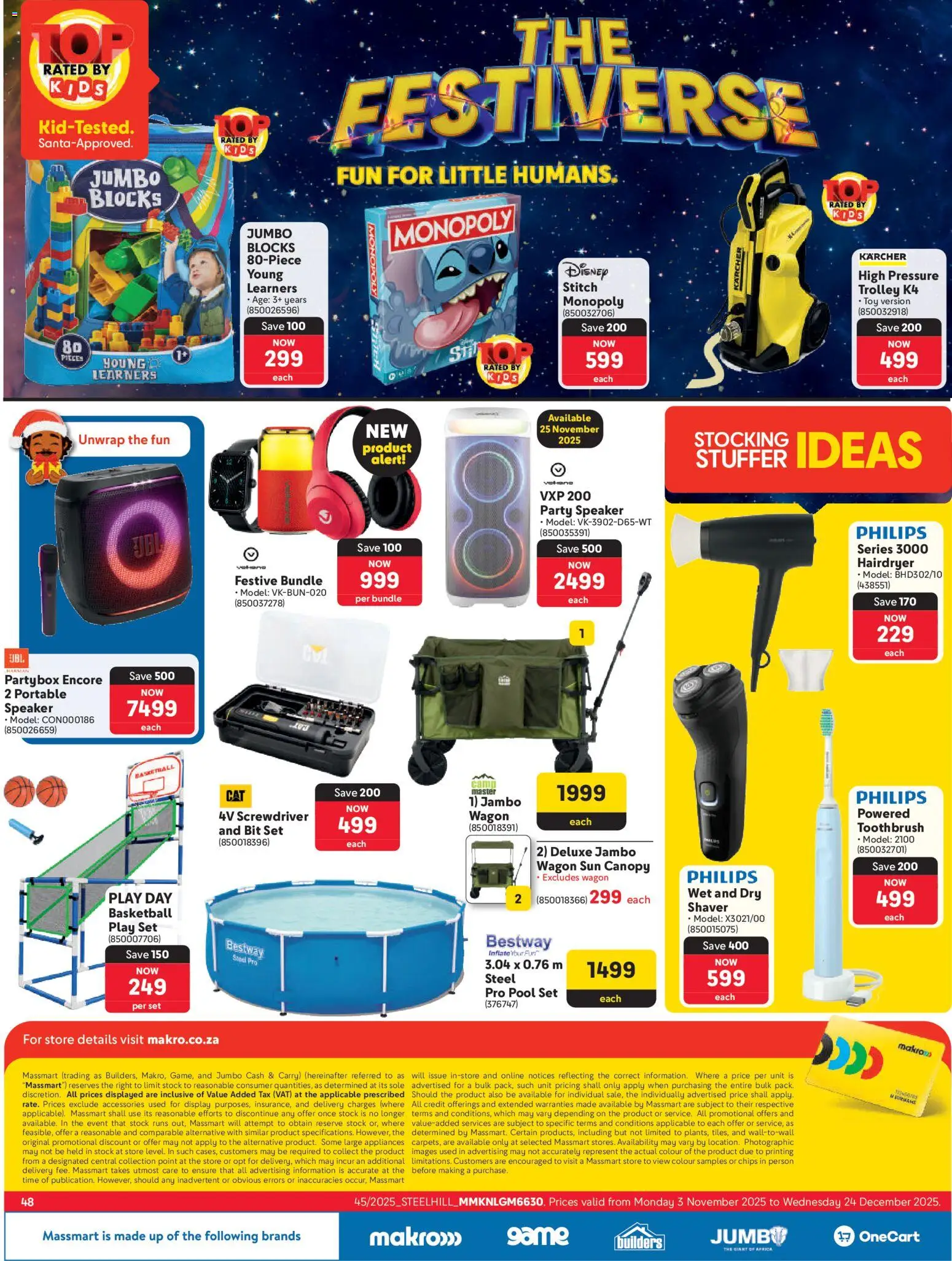 New Makro catalogue – valid from 03.11.2025 | Page: 48 | Products: Speaker, Chips, Stock, Toothbrush