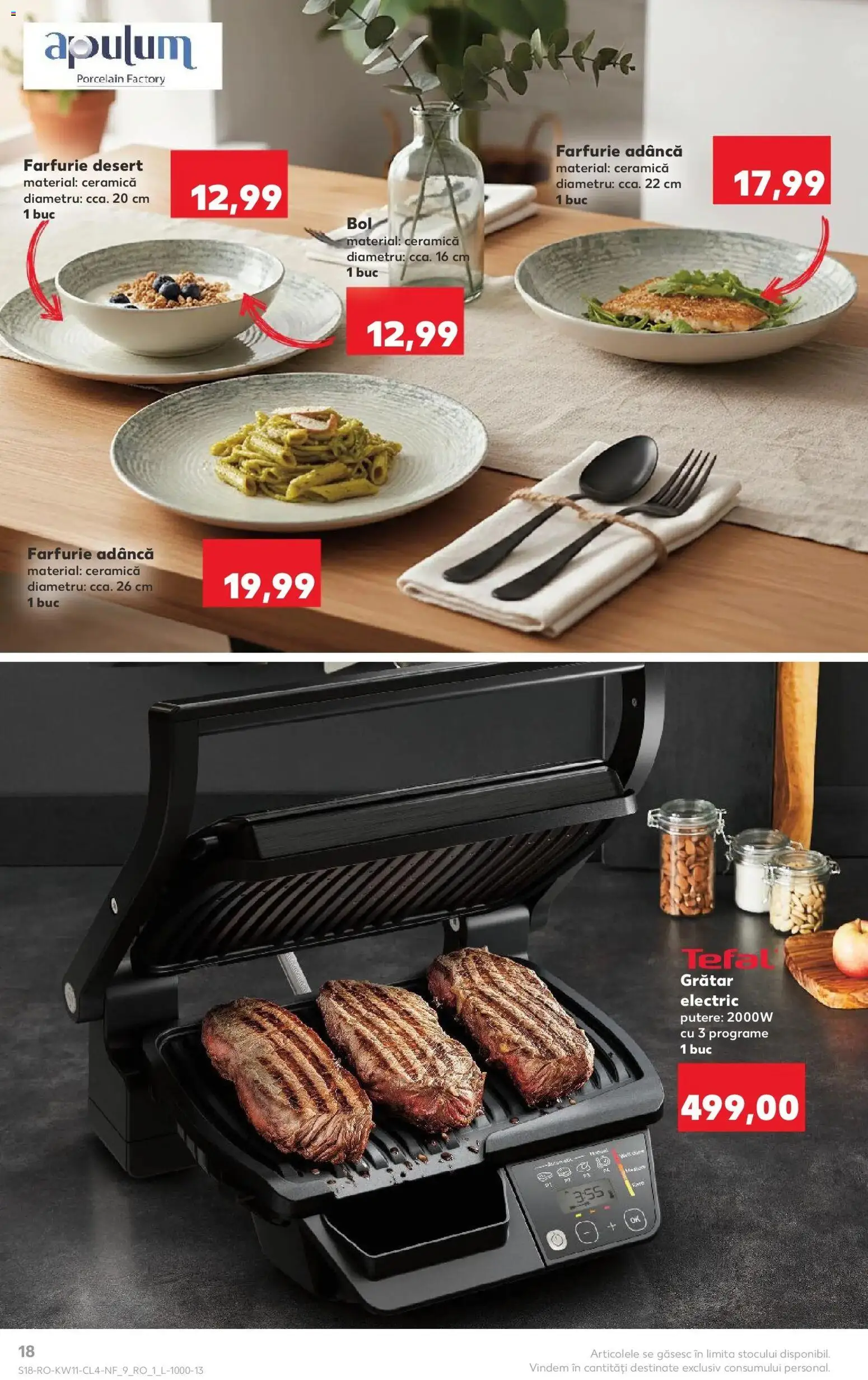 Noul catalog Kaufland – valabil de la 11.03.2026 | Pagină: 18 | Produse: Grill, Bol, Grătar, Farfurie