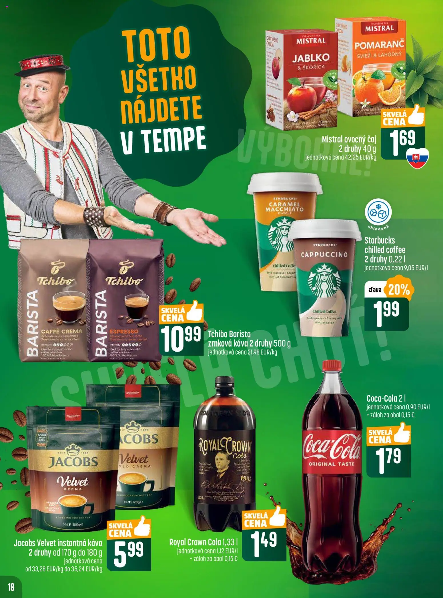 Nové COOP Jednota akcie – leták je platný od 30.10.2025 | Strana: 18 | Produkty: Jacobs Velvet, Barista, Cola, Zrnková káva