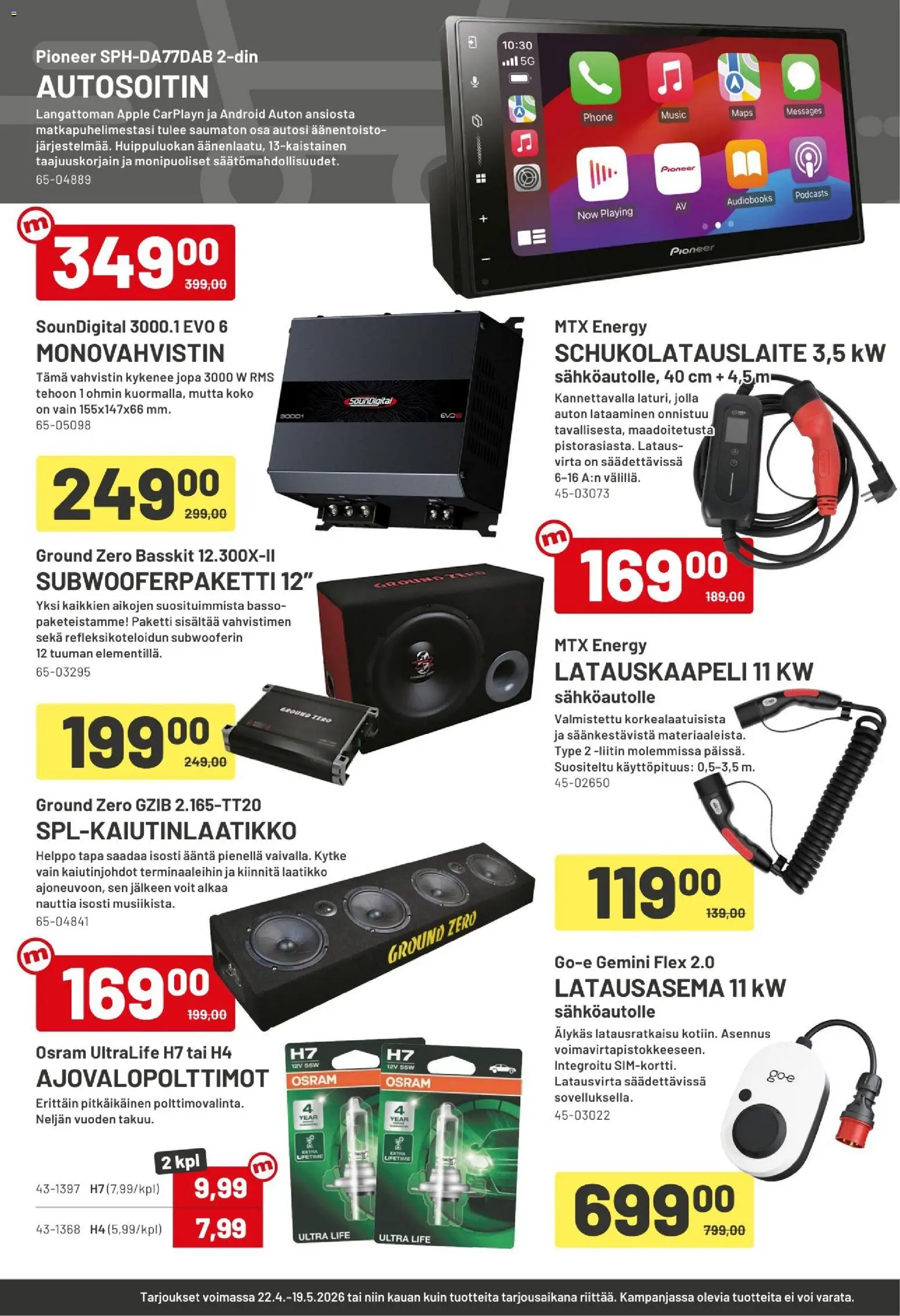 Motonet tarjoukset – voimassa 22.04.2026 alkaen | Sivu: 4 | Tuotteet: Laatikko, Voi, Liitin