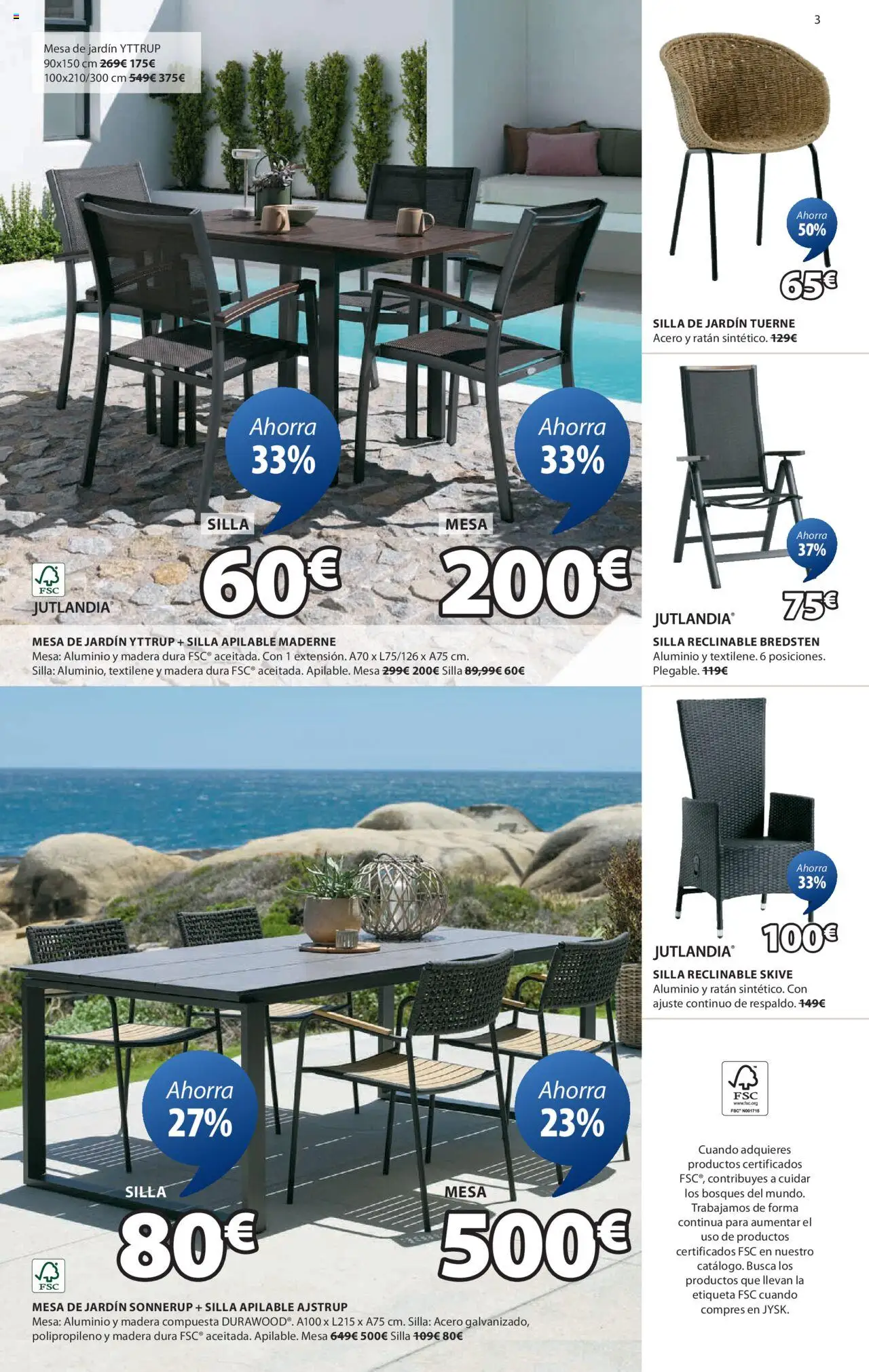 JYSK Grandes ofertas │ válido desde el 03.06.2025 | Página: 4 | Productos: Mesa de jardín, Silla apilable, Mesa, Silla