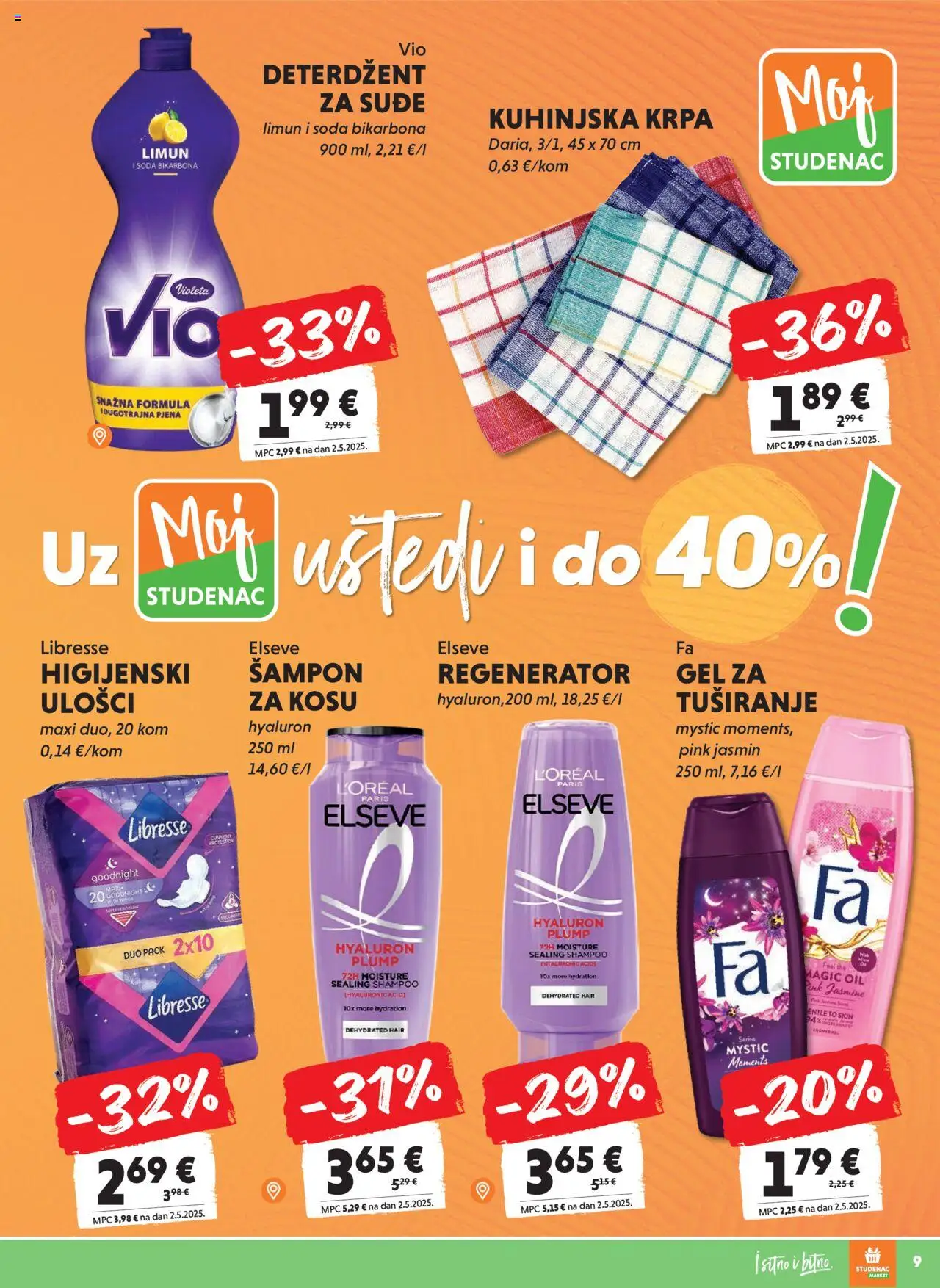 Studenac katalog | vrijedi od 08.10.2025 | Stranica: 9 | Proizvodi: Šampon, Regenerator, Krpa, Limun