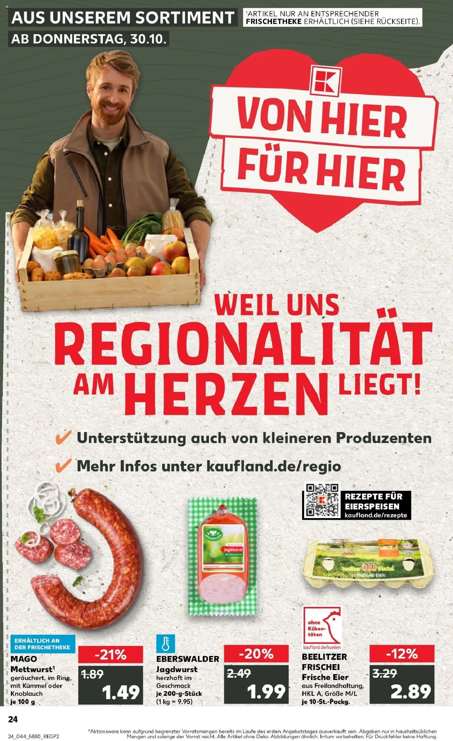 Kaufland prospekt Luckenwalde	 – gültig ab 30.10.2025 | Seite: 24 | Produkte: Eier, Knoblauch