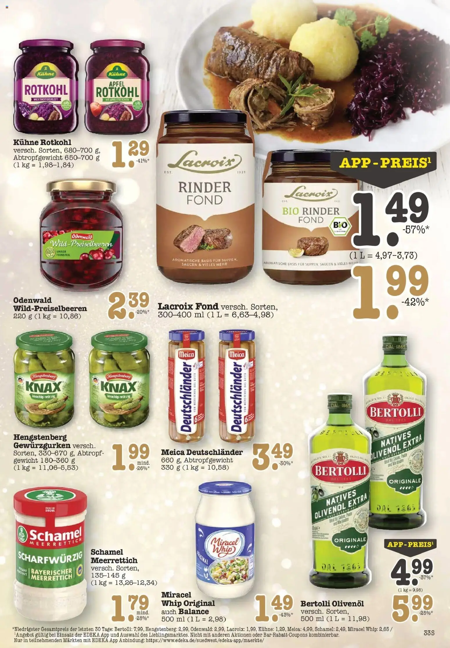 Edeka prospekt Bühlertal	 – gültig ab 15.12.2025 | Seite: 33 | Produkte: Rotkohl, Olivenol, Meica, Pasta
