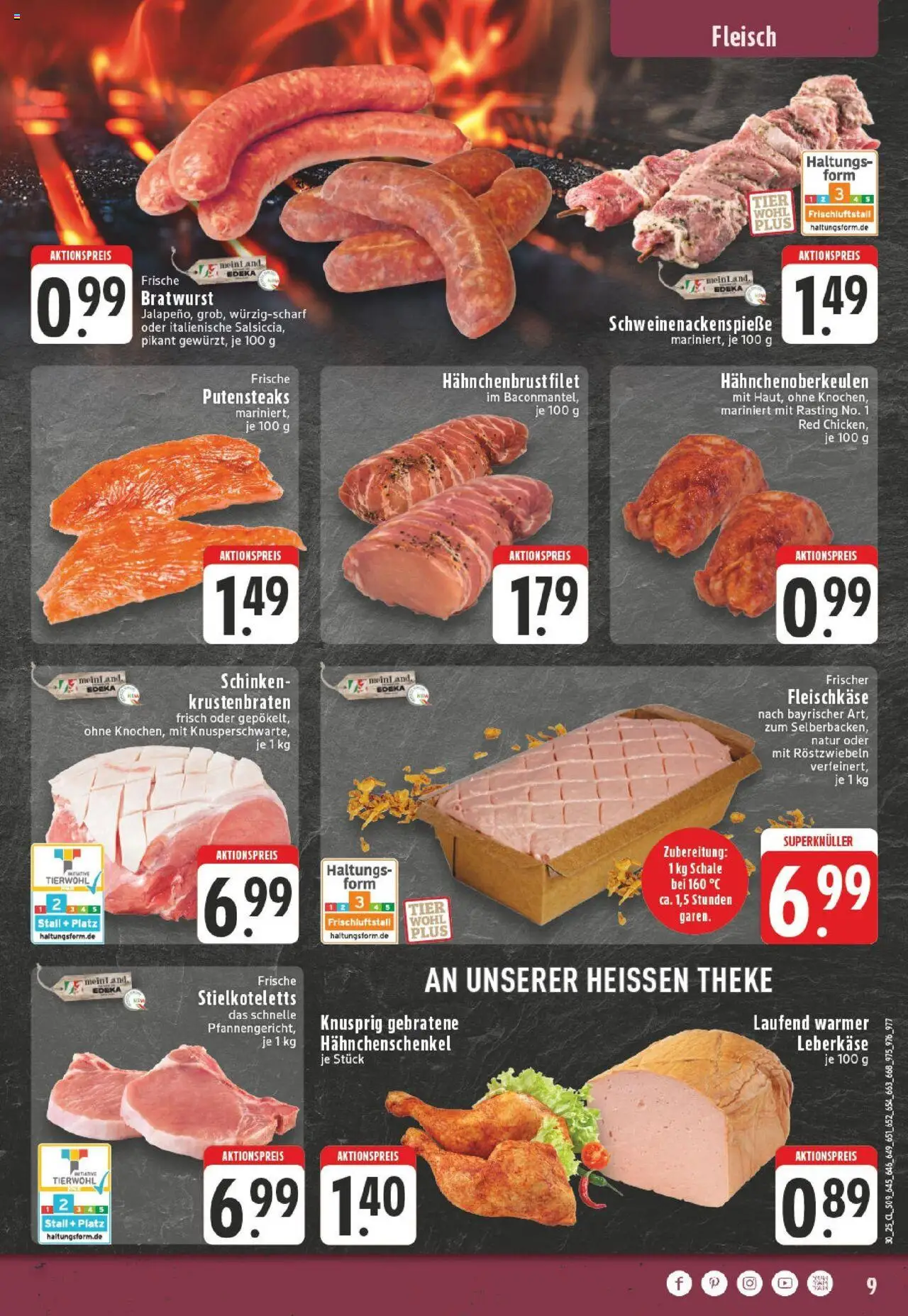 Edeka prospekt Duisburg Homberg-Hochheide	 - gültig ab dem 20.07.2025 | Seite: 9 | Produkte: Hahnchenschenkel, Theke, Fleisch, Leberkase