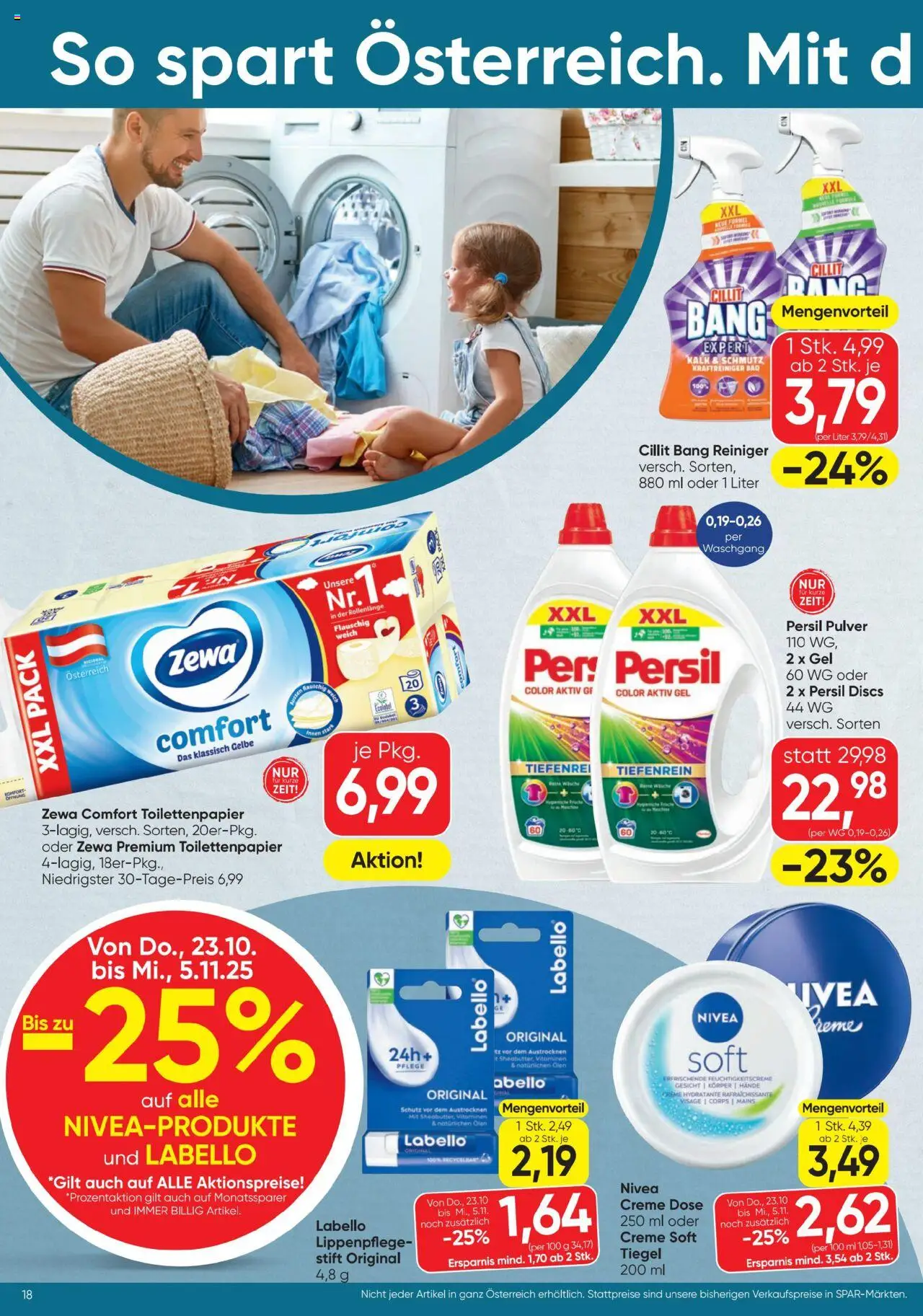 Spar Flugblatt gültig ab 23.10.2025 | Seite: 18 | Produkte: Bad, Creme