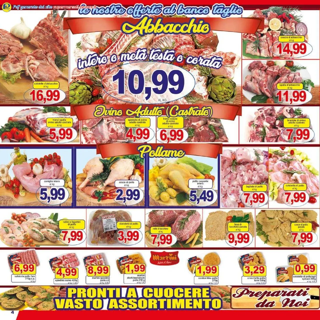 Volantino Pewex del 13.06.2025 | Pagina: 4 | Prodotti: Suino, Salsiccia, Spinaci, Spiedini