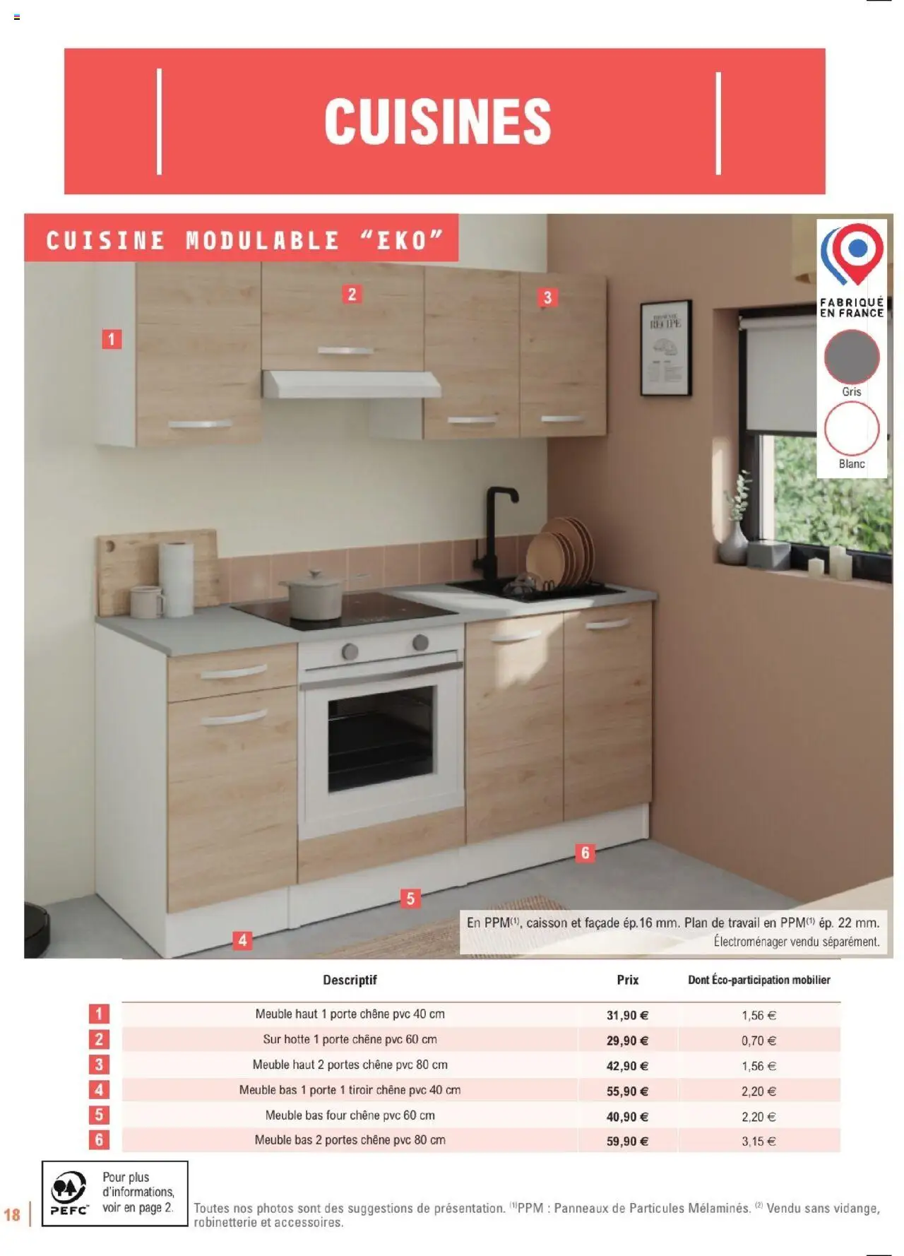  | Page: 18 | Produits: Meuble bas, Four, Porte, Portes