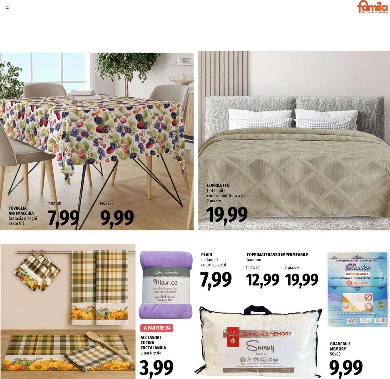 Volantino Famila del 18.09.2025 | Pagina: 23 | Prodotti: Plaid, Coperta, Copriletto, Guanciale