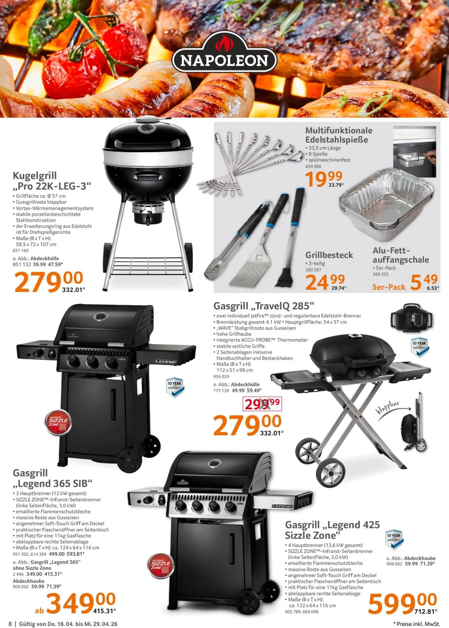 Selgros Grillsaison – gültig ab 16.04.2026 | Seite: 8 | Produkte: Thermometer, Spieße, Handtuchhalter