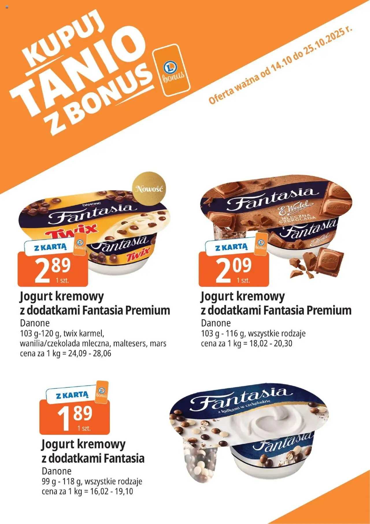 E.Leclerc Gazetka - Wrocław kupony dodatkowe od 14.10.2025 | Strona: 8 | Produkty: Karta, Jogurt, Czekolada, Jogurt kremowy