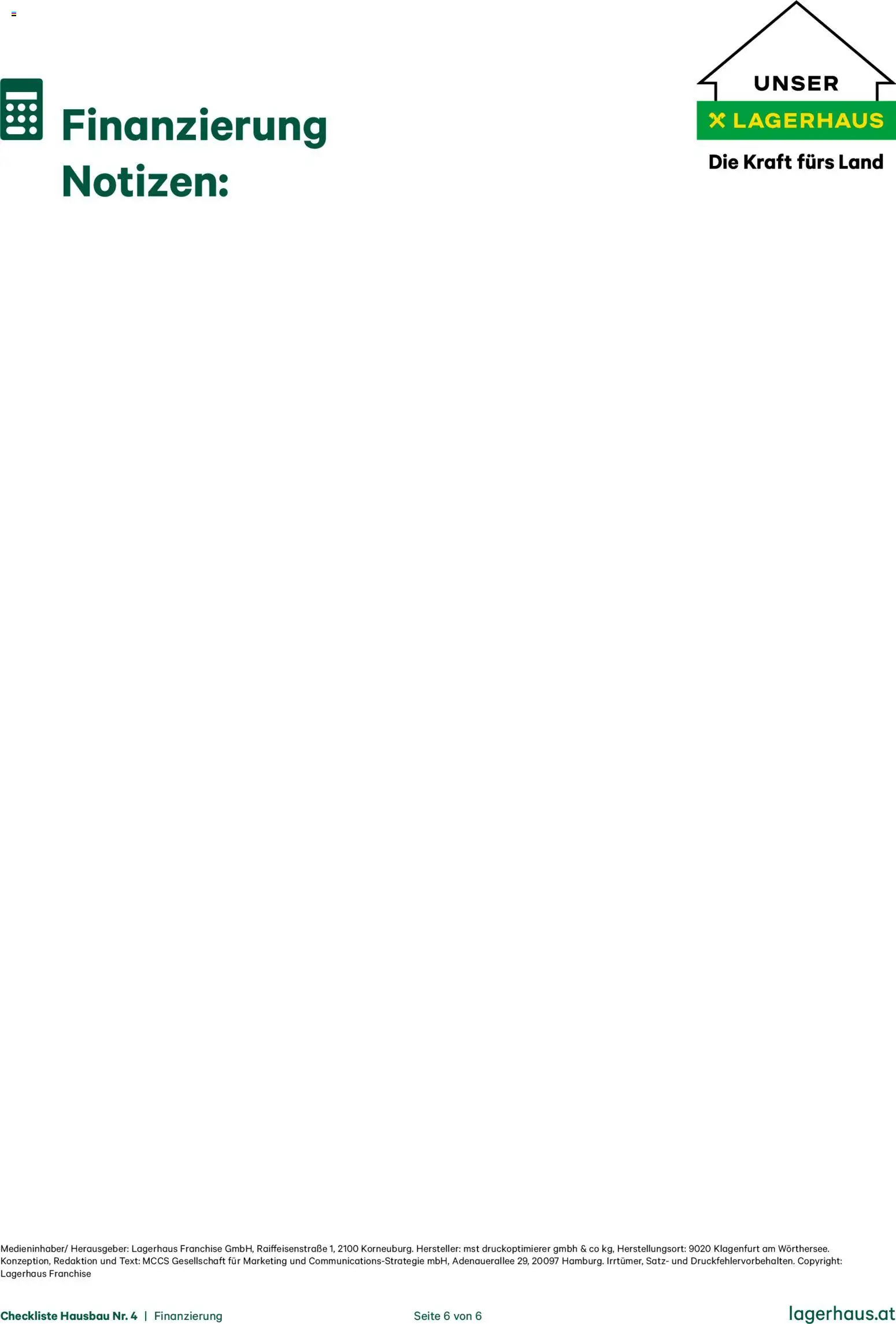 Lagerhaus Checkliste Zur Finanzierung gültig ab 12.11.2025 | Seite: 6