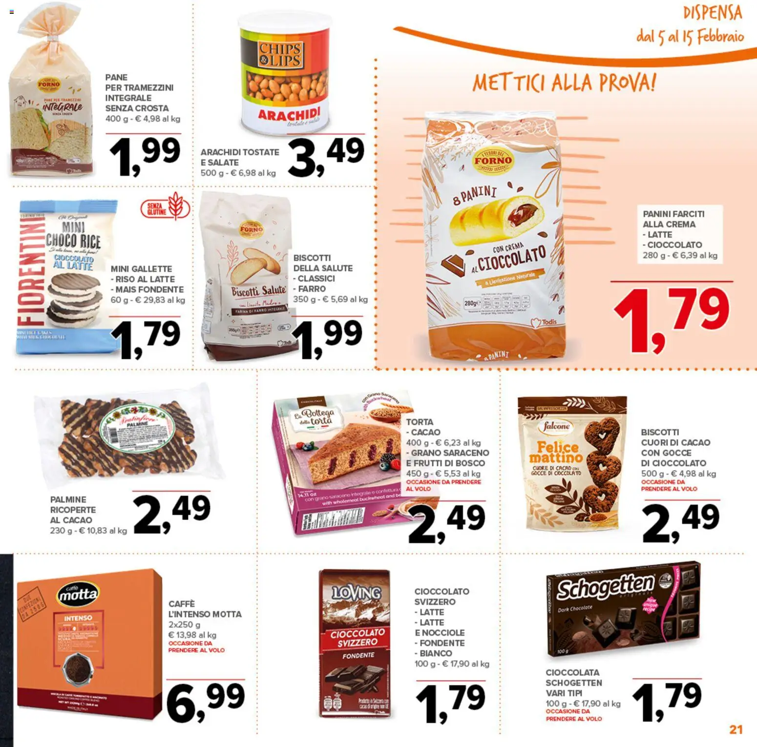 Volantino Todis del 05.02.2026 | Pagina: 21 | Prodotti: Crema, Biscotti, Nocciole, Mais